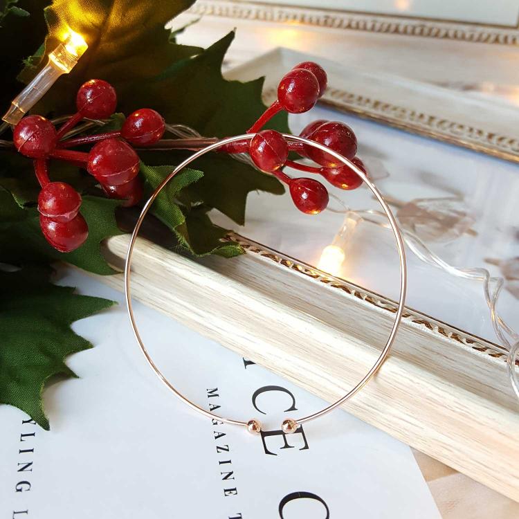 银开口手镯 - 玫瑰金 (925)