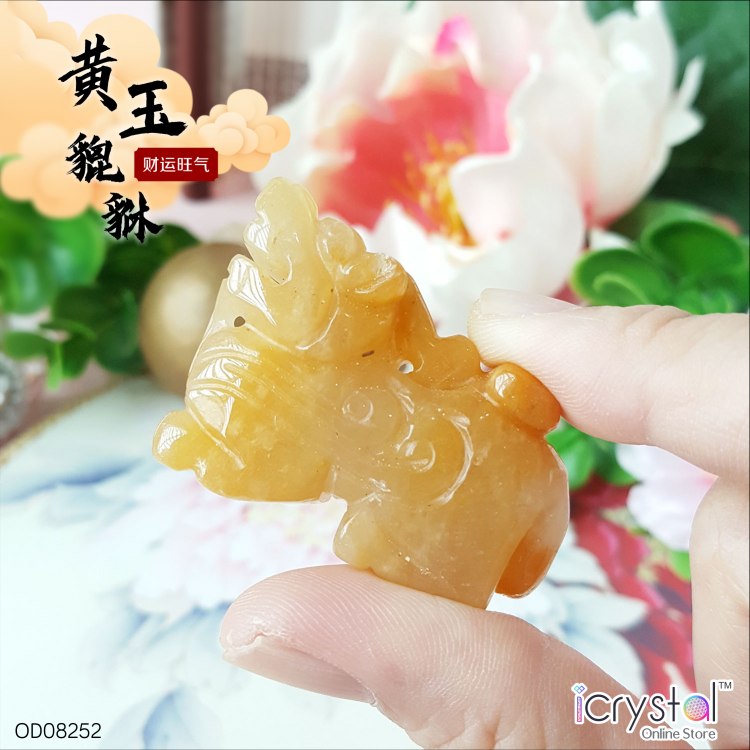 黄玉3D貔貅配件