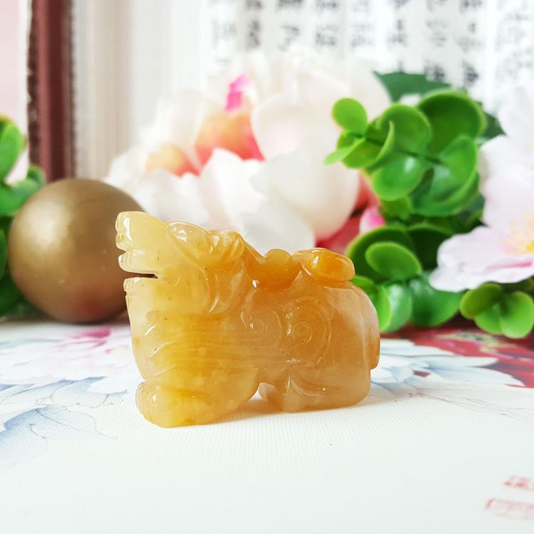 黄玉3D貔貅配件