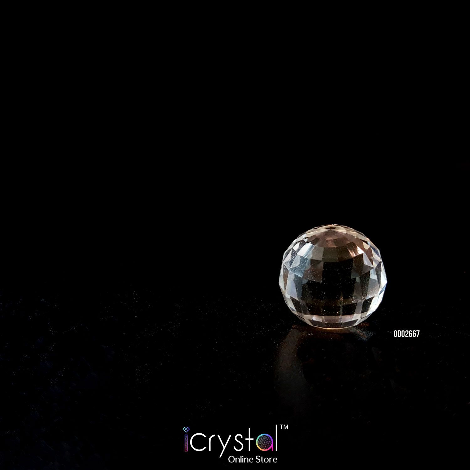 16mm 高级白水晶切面球