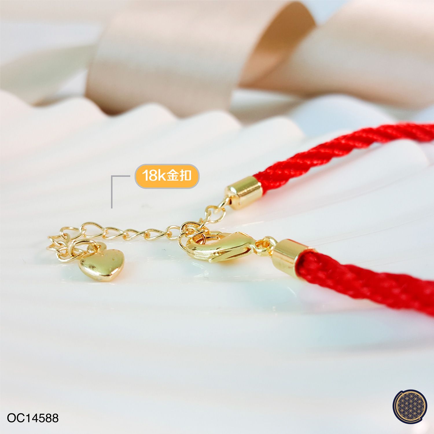41CM Red Rope With Hook 18K Gold Accessories