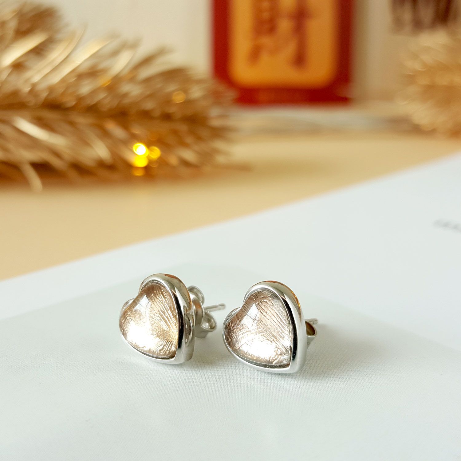 Meteorite  Love Shape Earring - R.Gold 