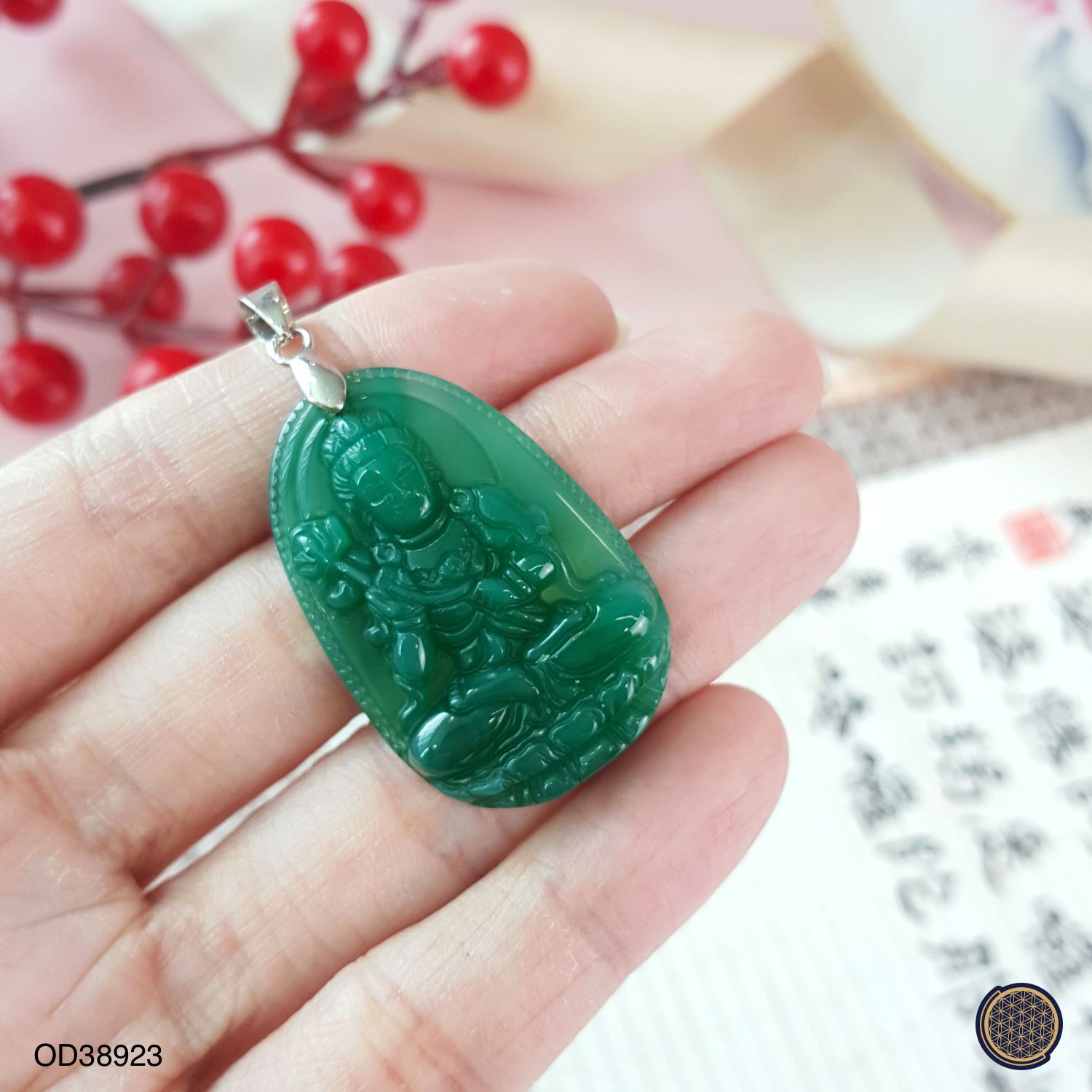 绿玛瑙八大守护神 - 大势至菩萨吊坠