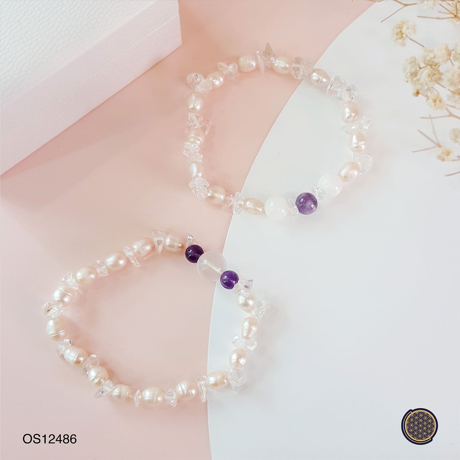 紫水晶+珍珠设计手链