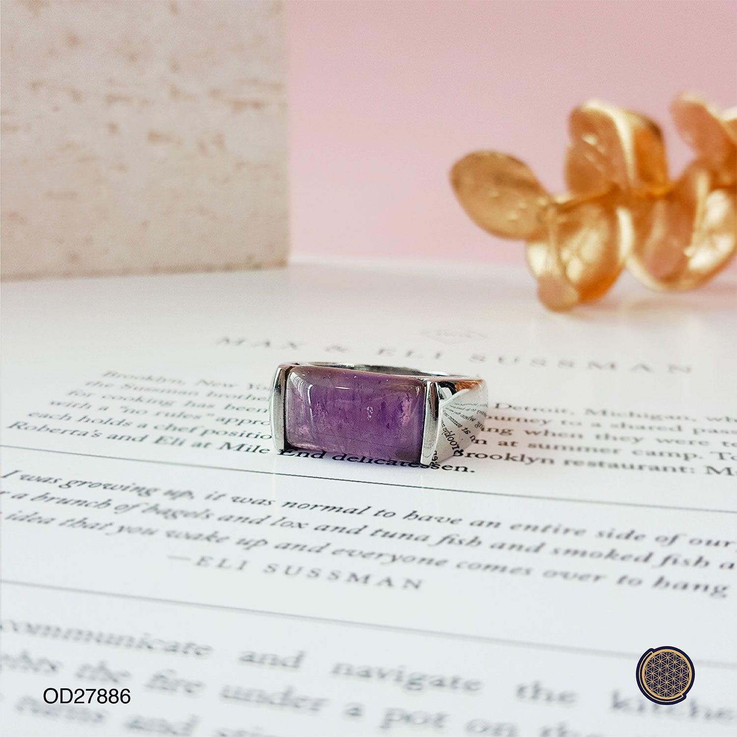 不锈钢紫水晶戒指