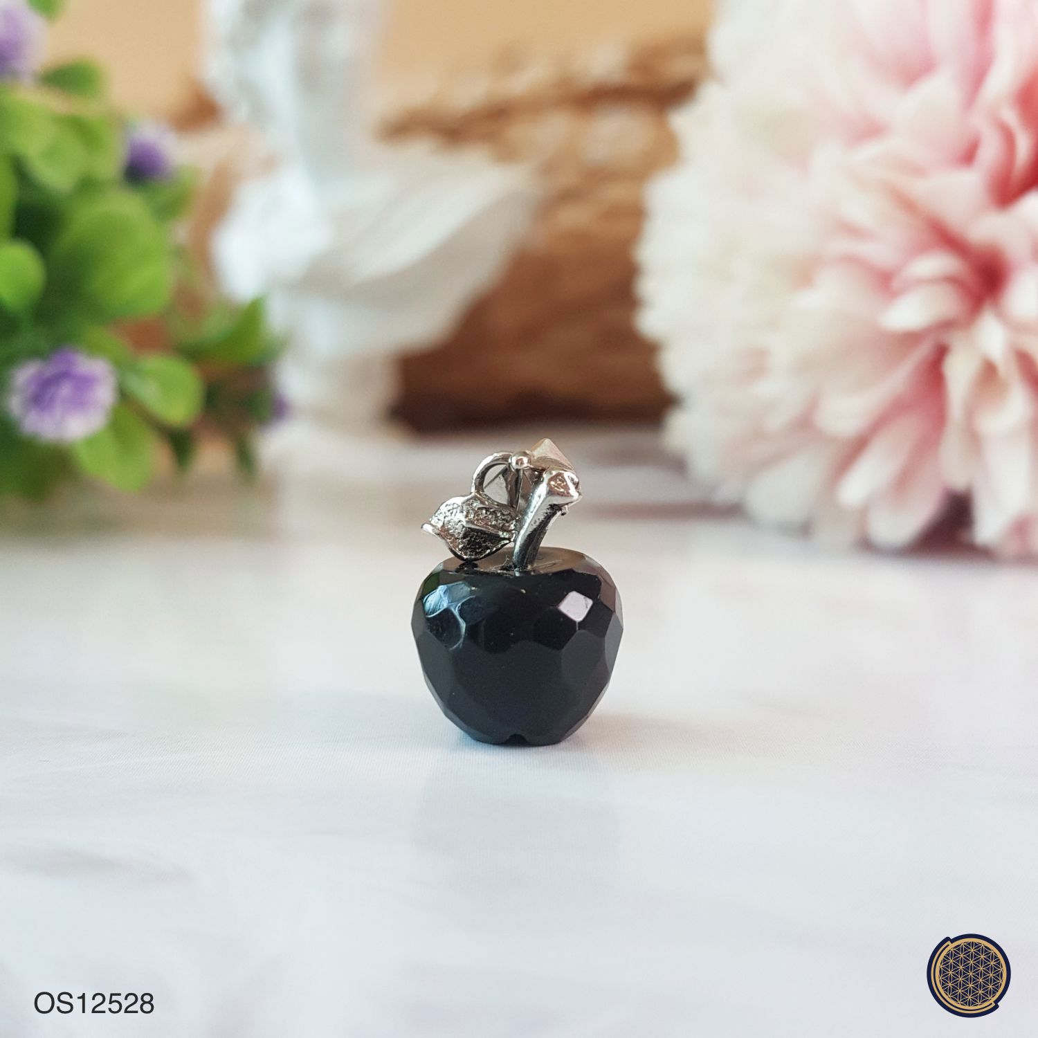 10mm Black Obsidian Apple Shape Cutting Pendant