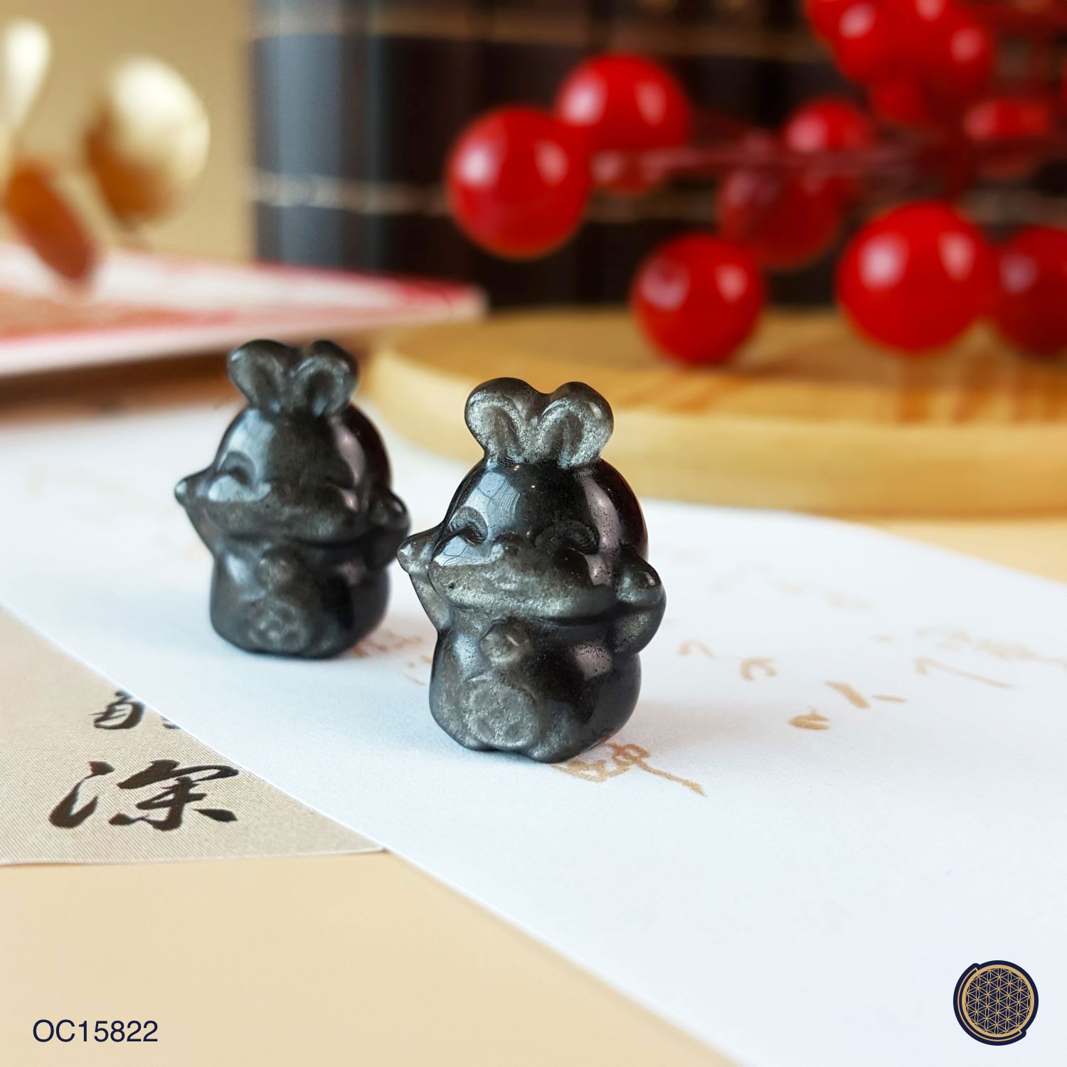 Silver Sheen Obsidian  Fortune Rabbit Accessories