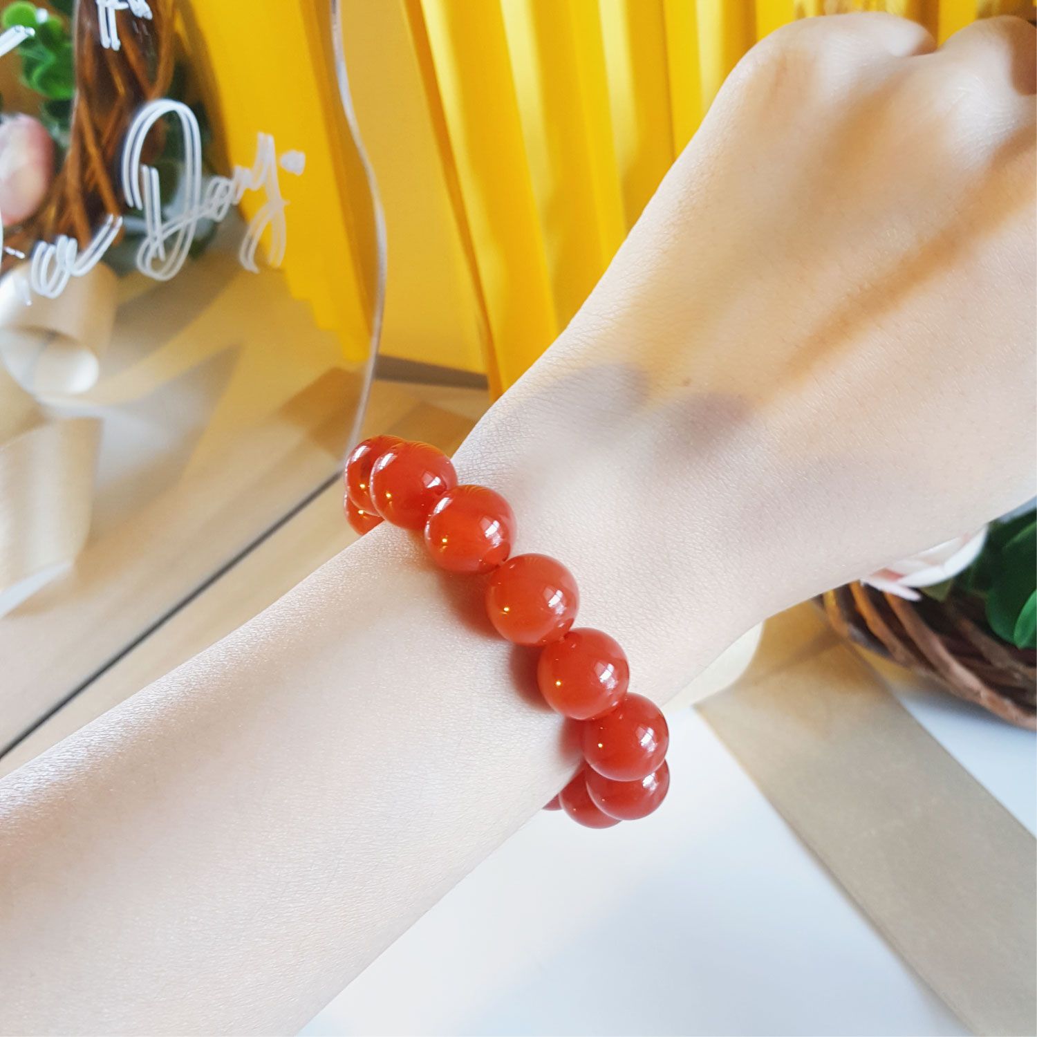 12mm Red Agate Bracelet
