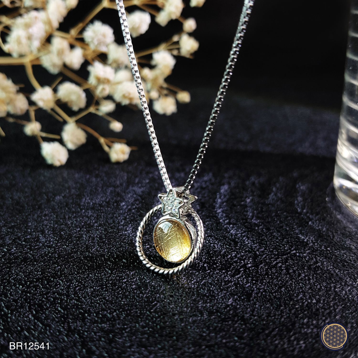 8mm Meteorite  Pendant - Gold 
