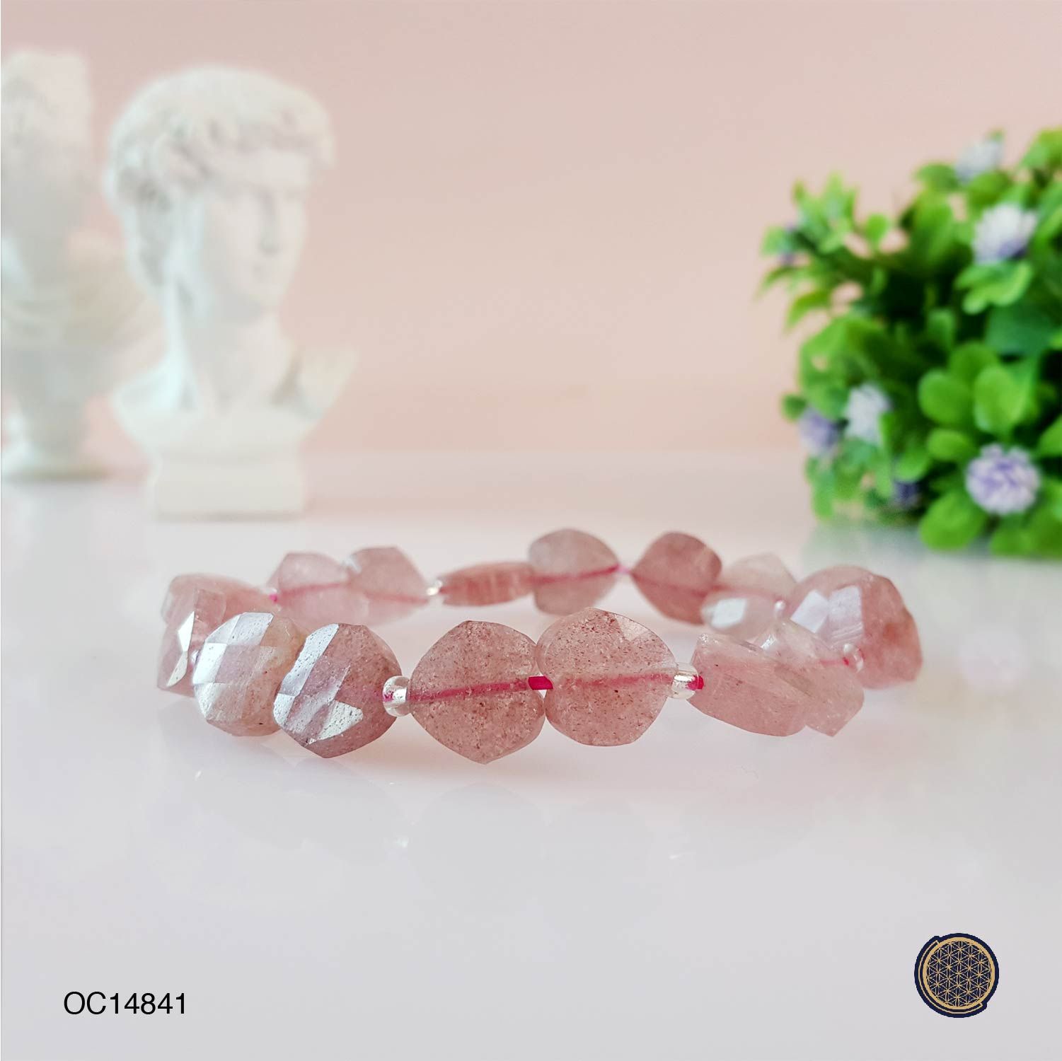 Strawberry Stone Love Shape Cutting Bracelet