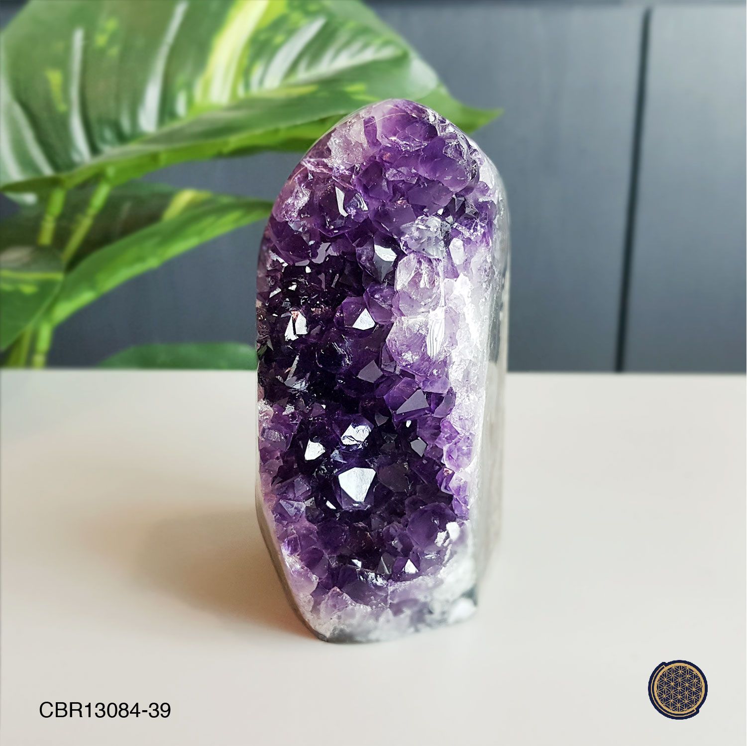 紫水晶石片搭配木座 -0.55KGS