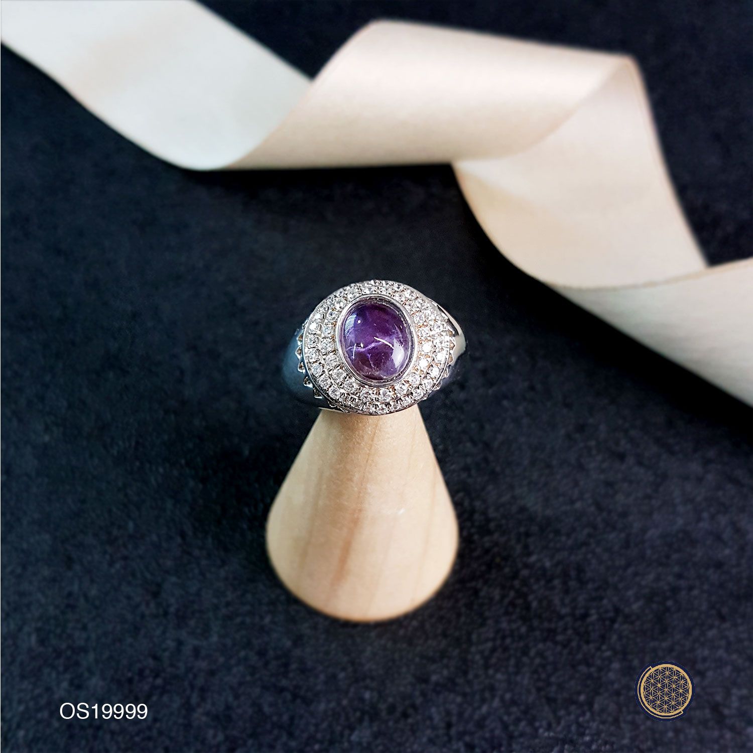 紫水晶纯银戒指