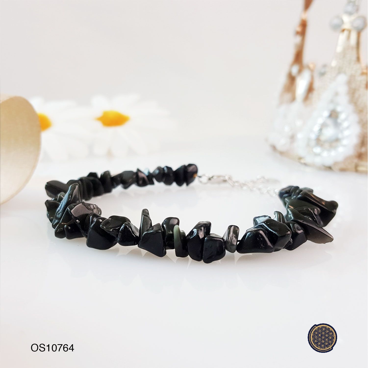 Black Obsidian Gravel Bracelet