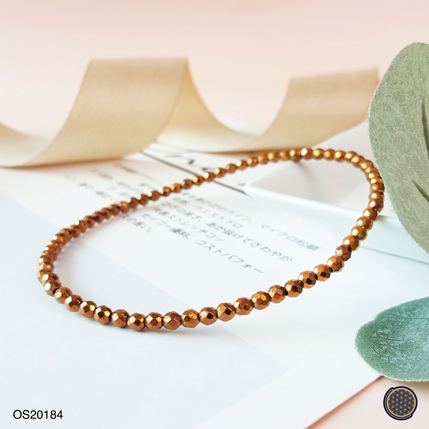 4mm 赤铁矿切面脚链(铜色)