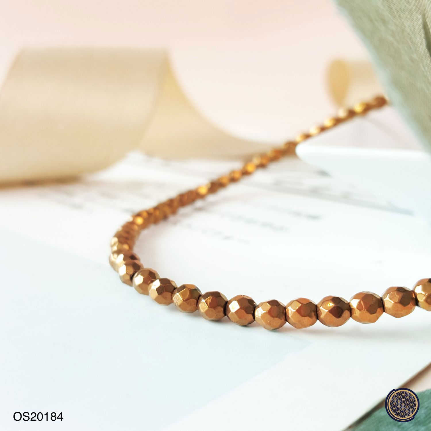 4mm 赤铁矿切面脚链(铜色)