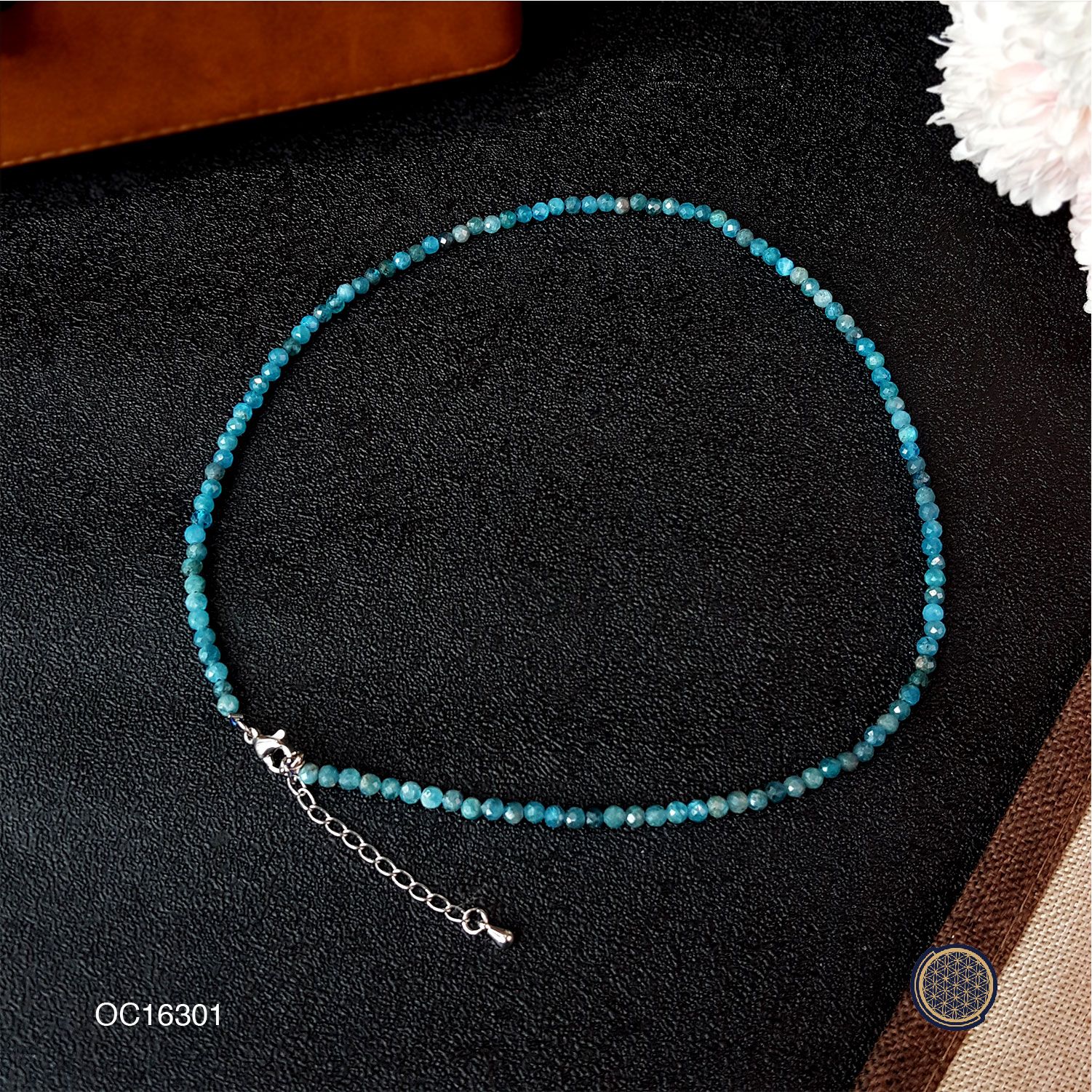 3mm Blue Apatite Cutting Necklace