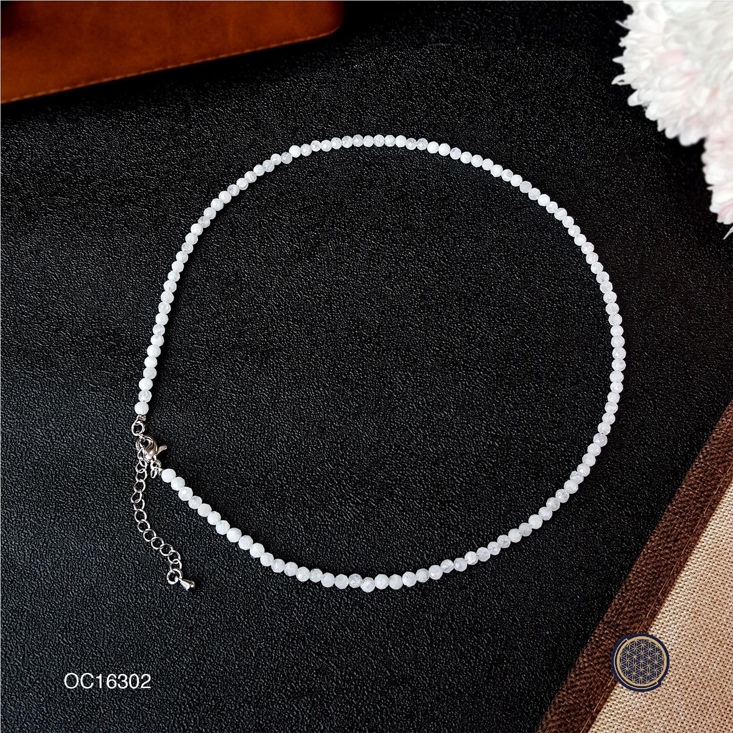 3mm Moonstone Cutting Necklace
