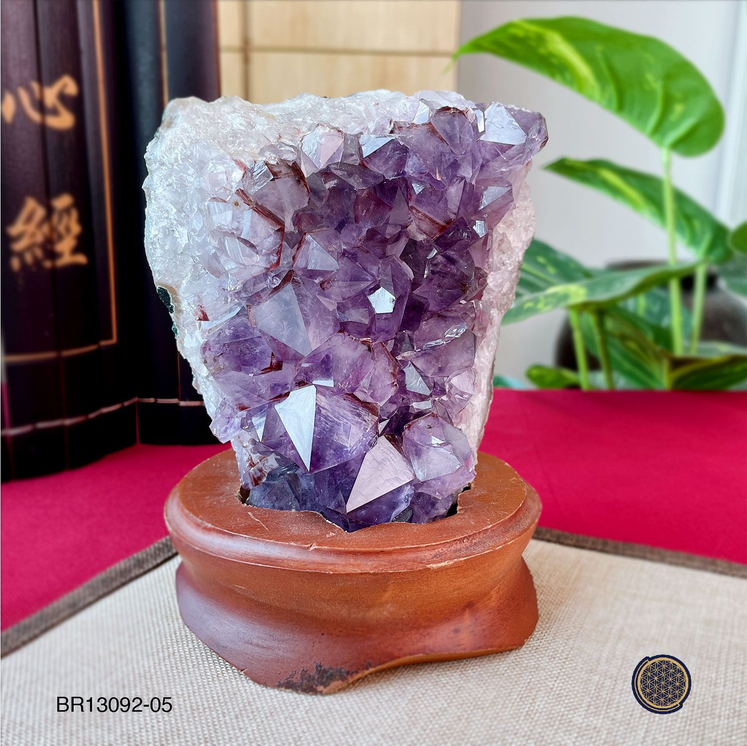 90mm x 140mm Amethyst With Wood Stand 