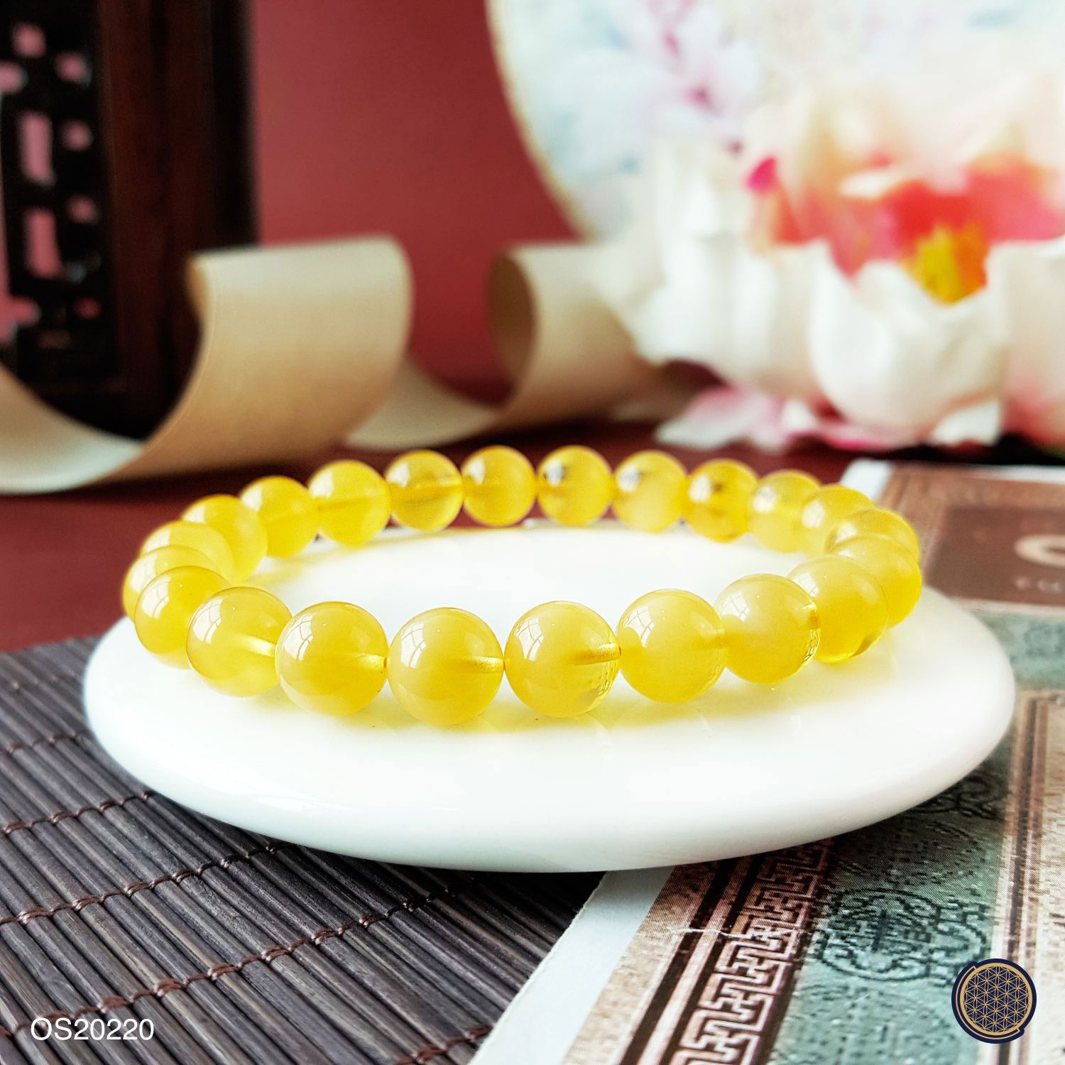 8.5mm Gold Twisted Beeswax  Bracelet