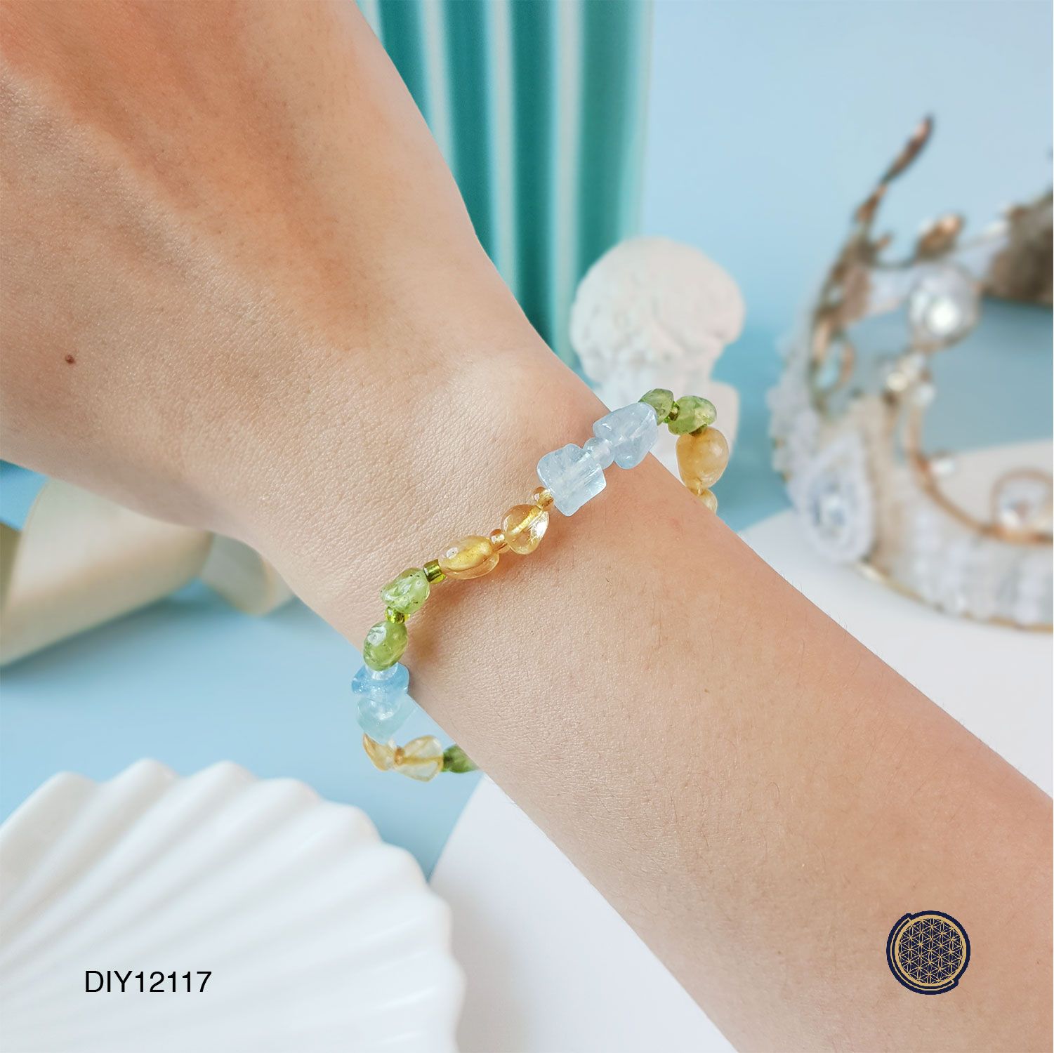 Citrine +Peridot+Aquamarine Diy Bracelet