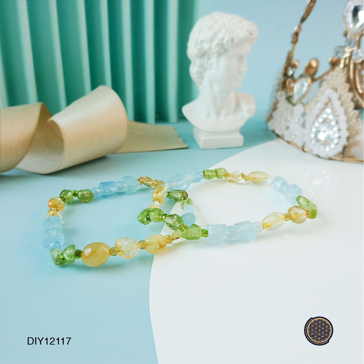 Citrine +Peridot+Aquamarine Diy Bracelet