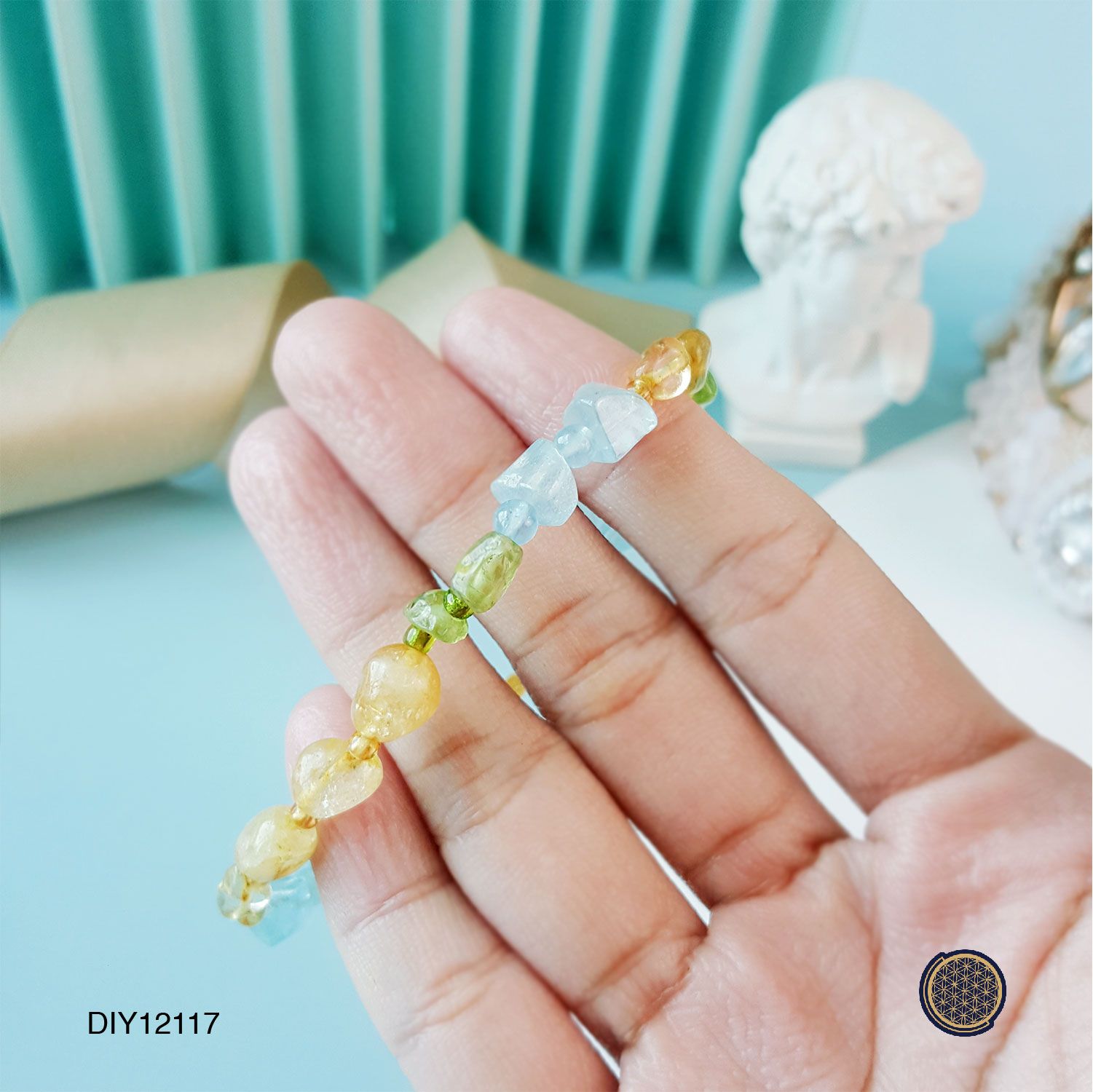 Citrine +Peridot+Aquamarine Diy Bracelet