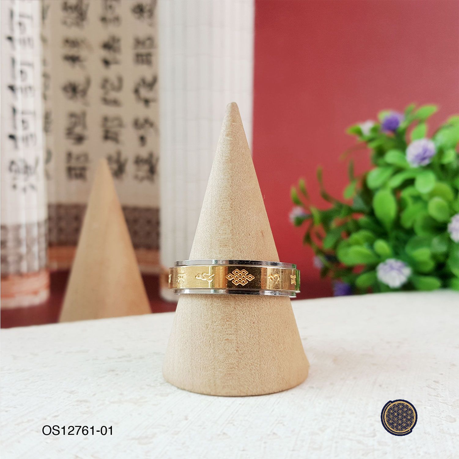 Stainless Steel Mantra Ring (Gold) 