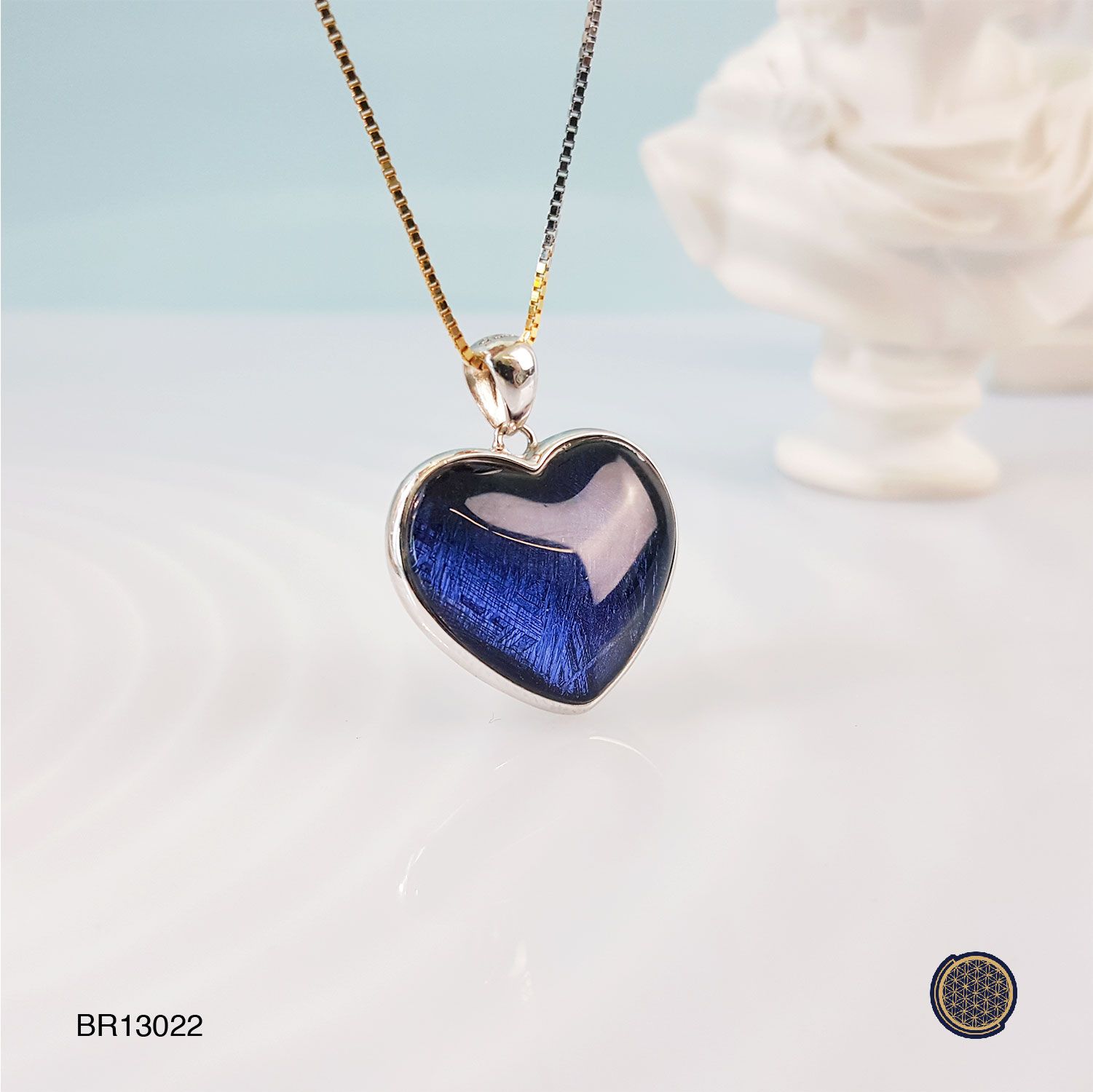 20mm Meteorite  Heart Shape Pendant - Blue 
