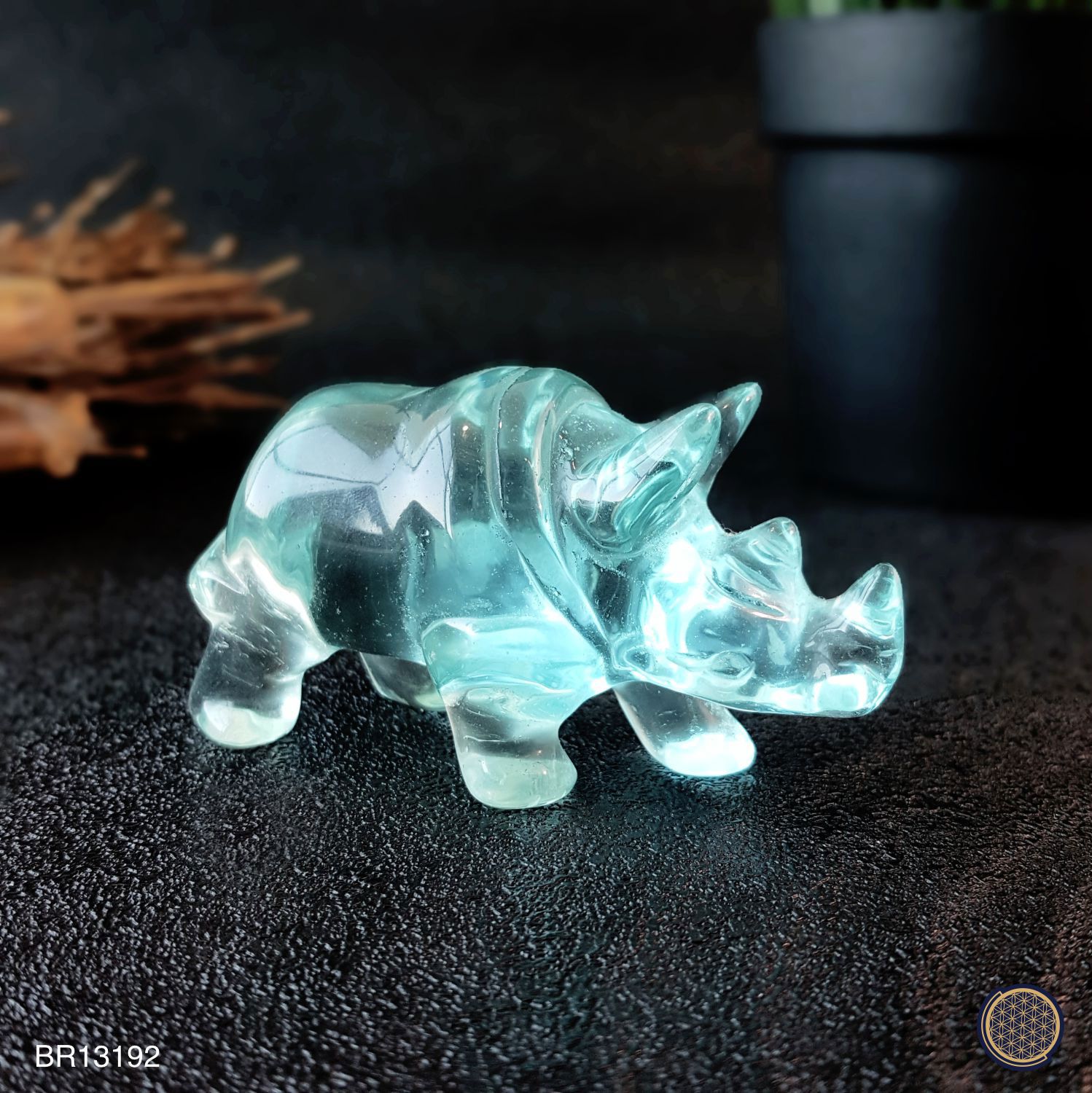 Blue Obsidian Rhino (3 Inch) 