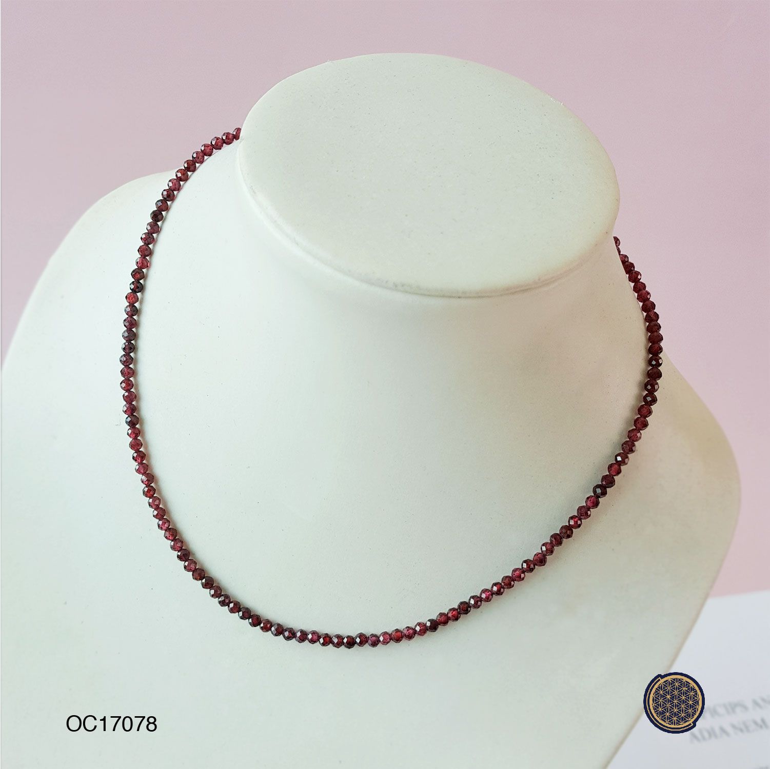 3mm Red Garnet Cutting Necklace