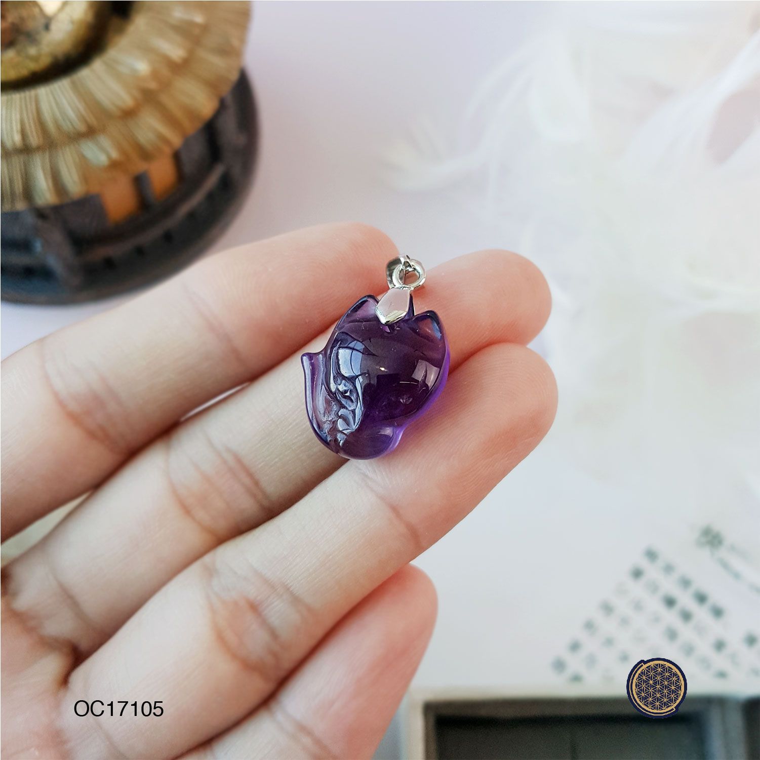 Amethyst Fox Pendant (S) 