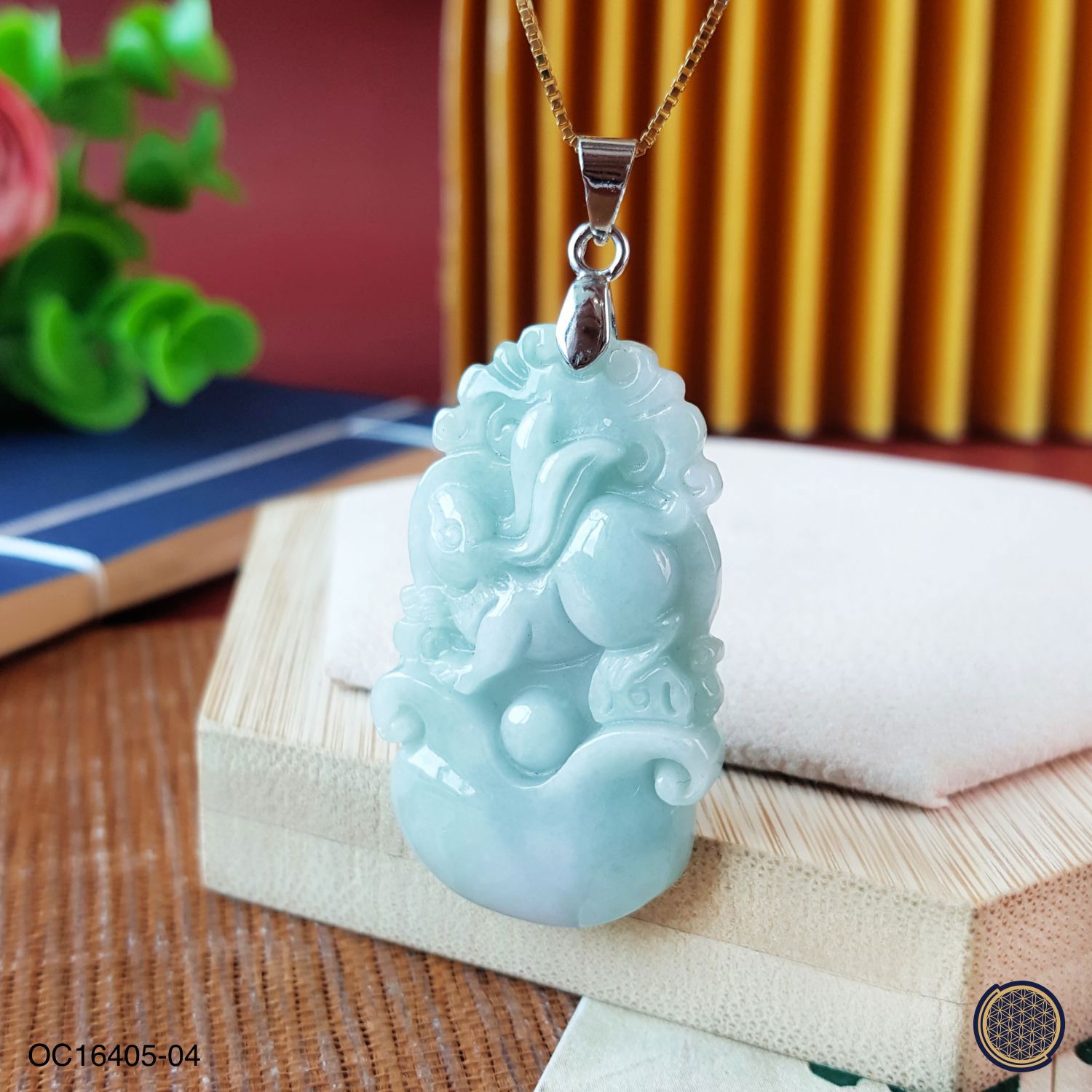 24mm x 50mm You Qing Jade  Chinese Zodiac Pendant - Rabbit 