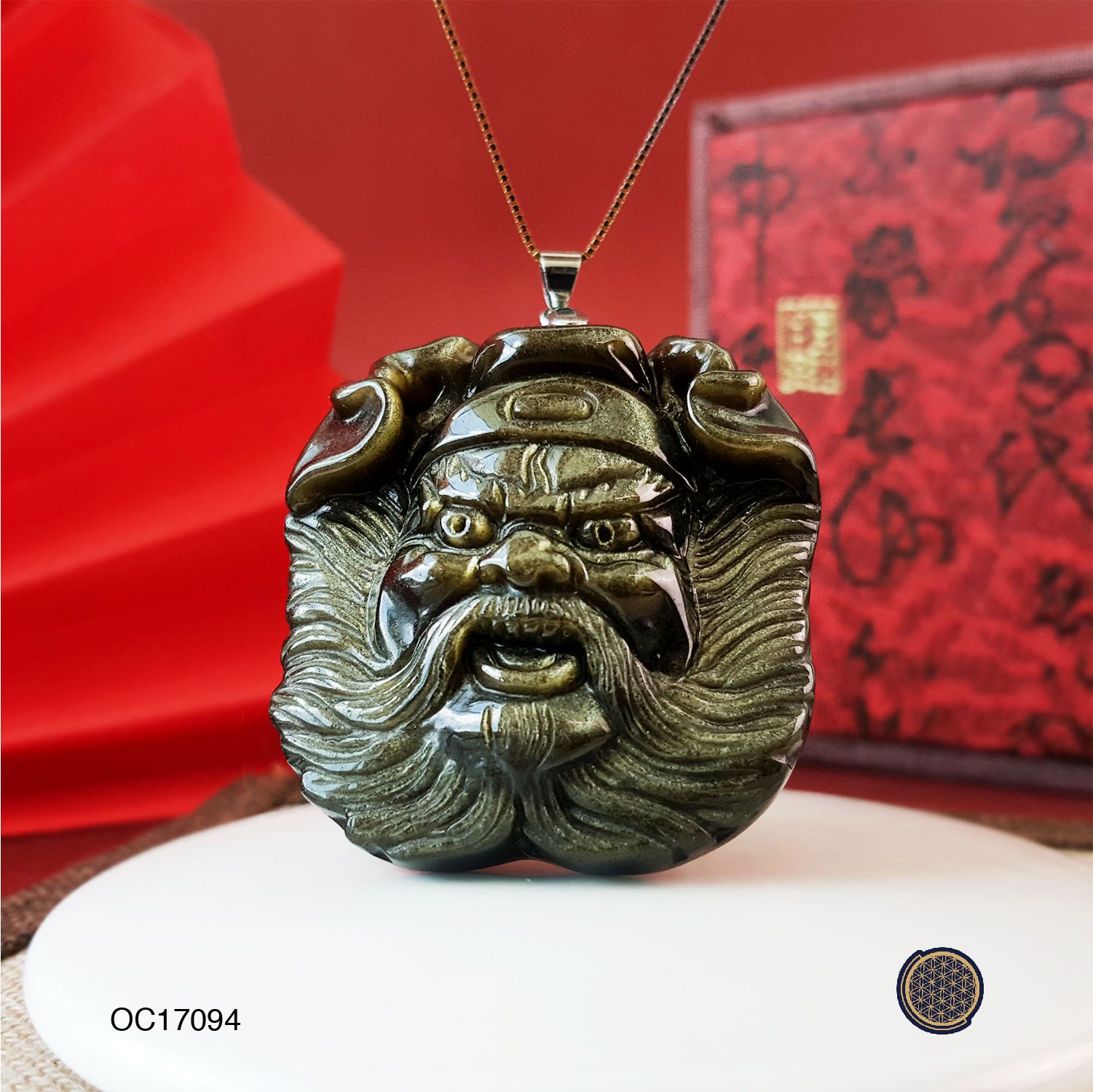 Gold Sheen Obsidian Zhong Kui Pendant