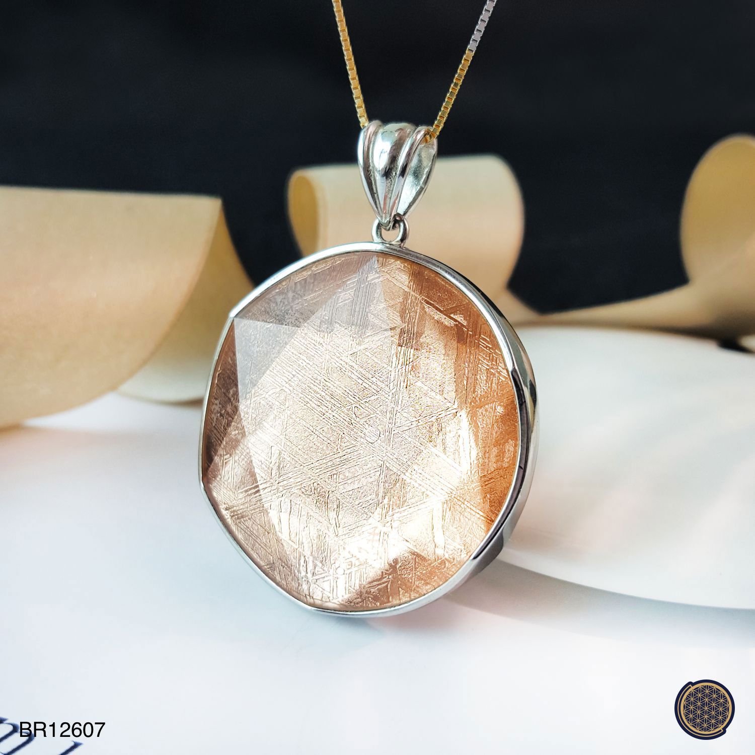 35mm 天铁大卫星吊坠 - 玫瑰金色