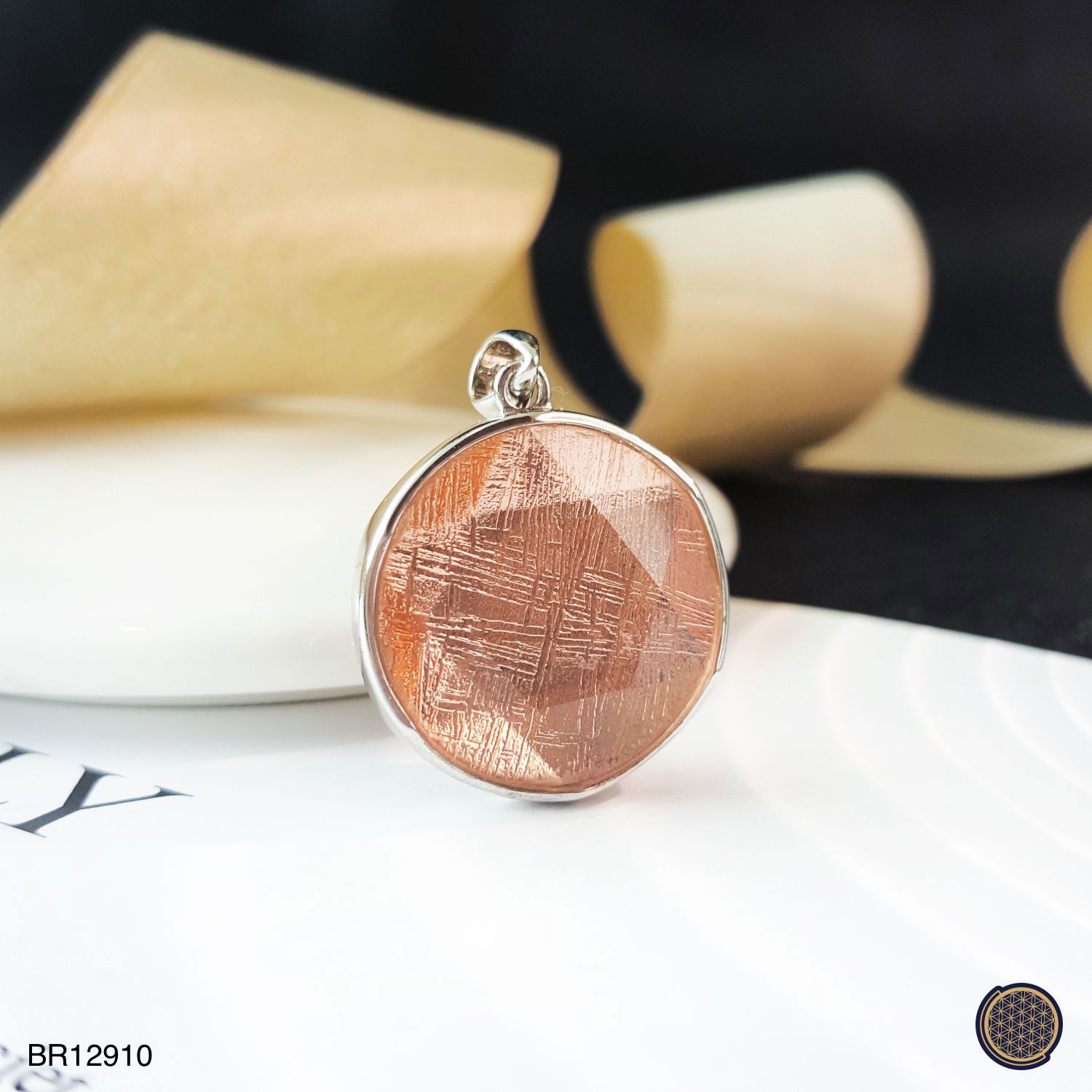 20mm Meteorite  David Star Pendant - R.Gold 