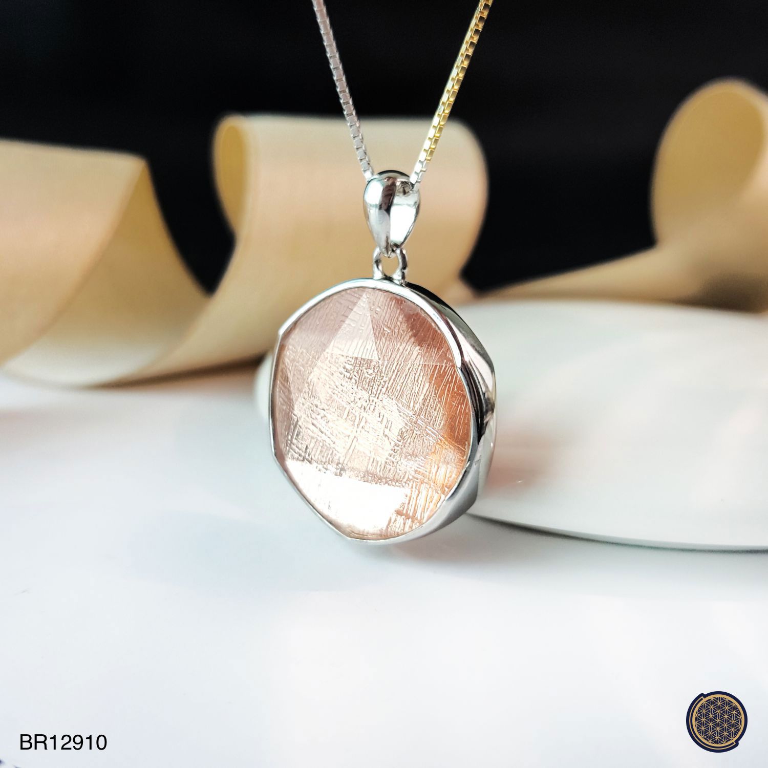 20mm Meteorite  David Star Pendant - R.Gold 