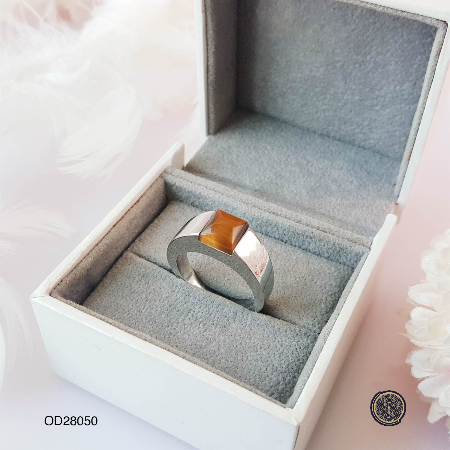 Stainless Steel - Tiger Eye Ring