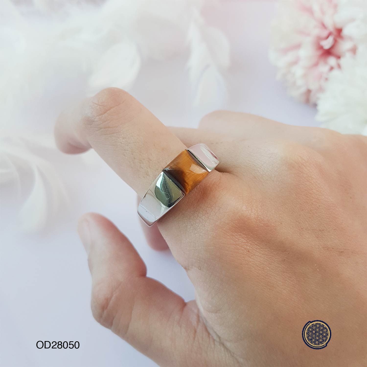 Stainless Steel - Tiger Eye Ring