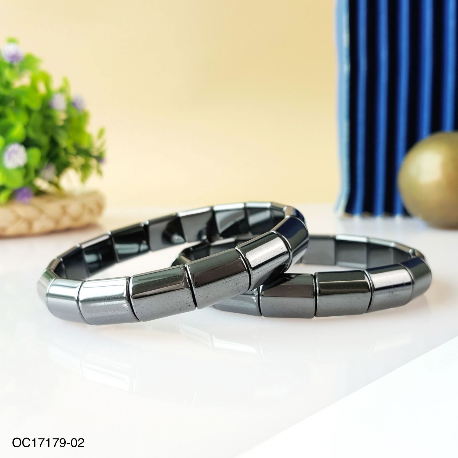 11.5mm x 9.5mm Hematite Bangle Shape Flat Bracelet