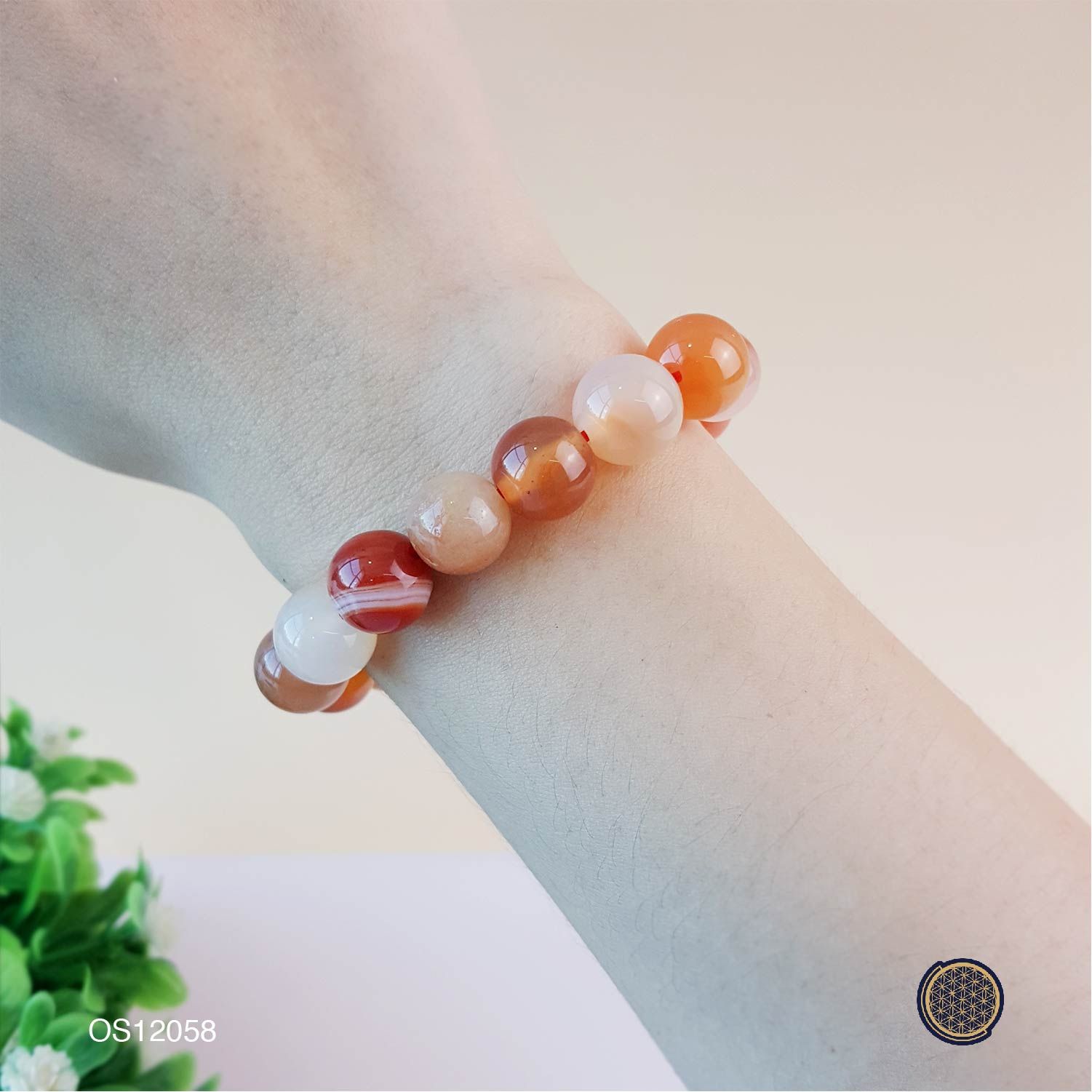 10mm Orange Agate Bracelet