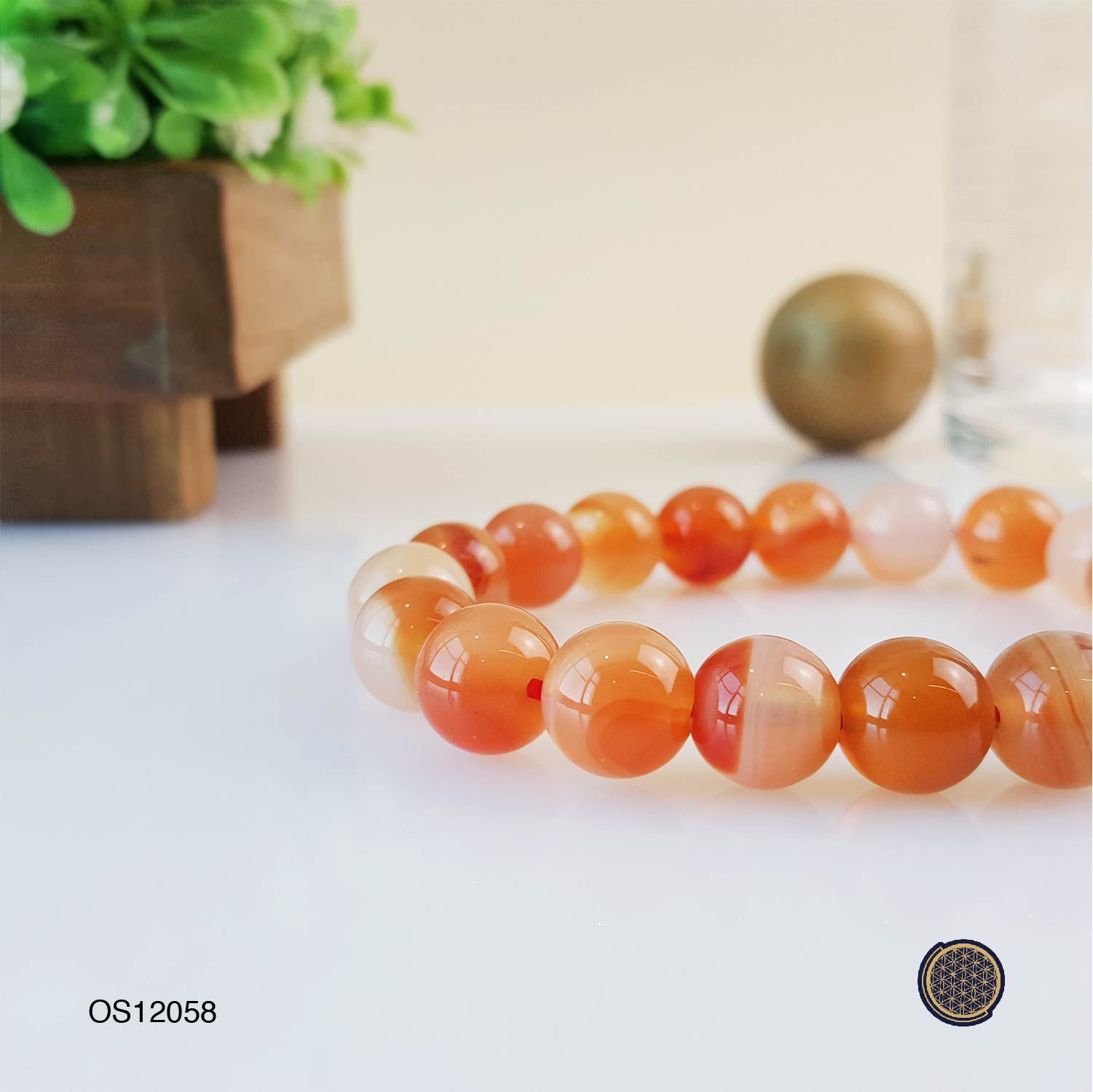 10mm Orange Agate Bracelet