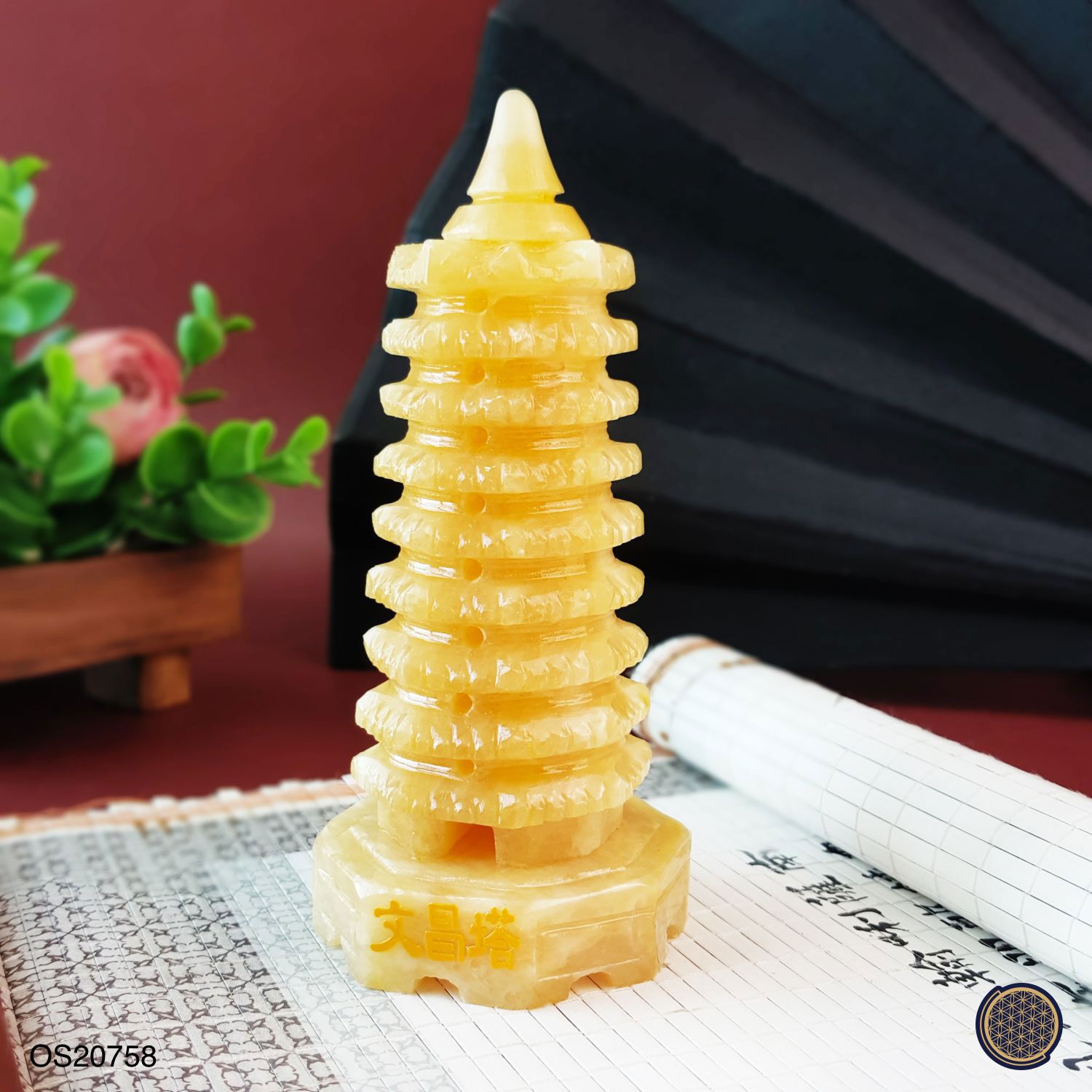 130mm Yellow Jasper Pagoda