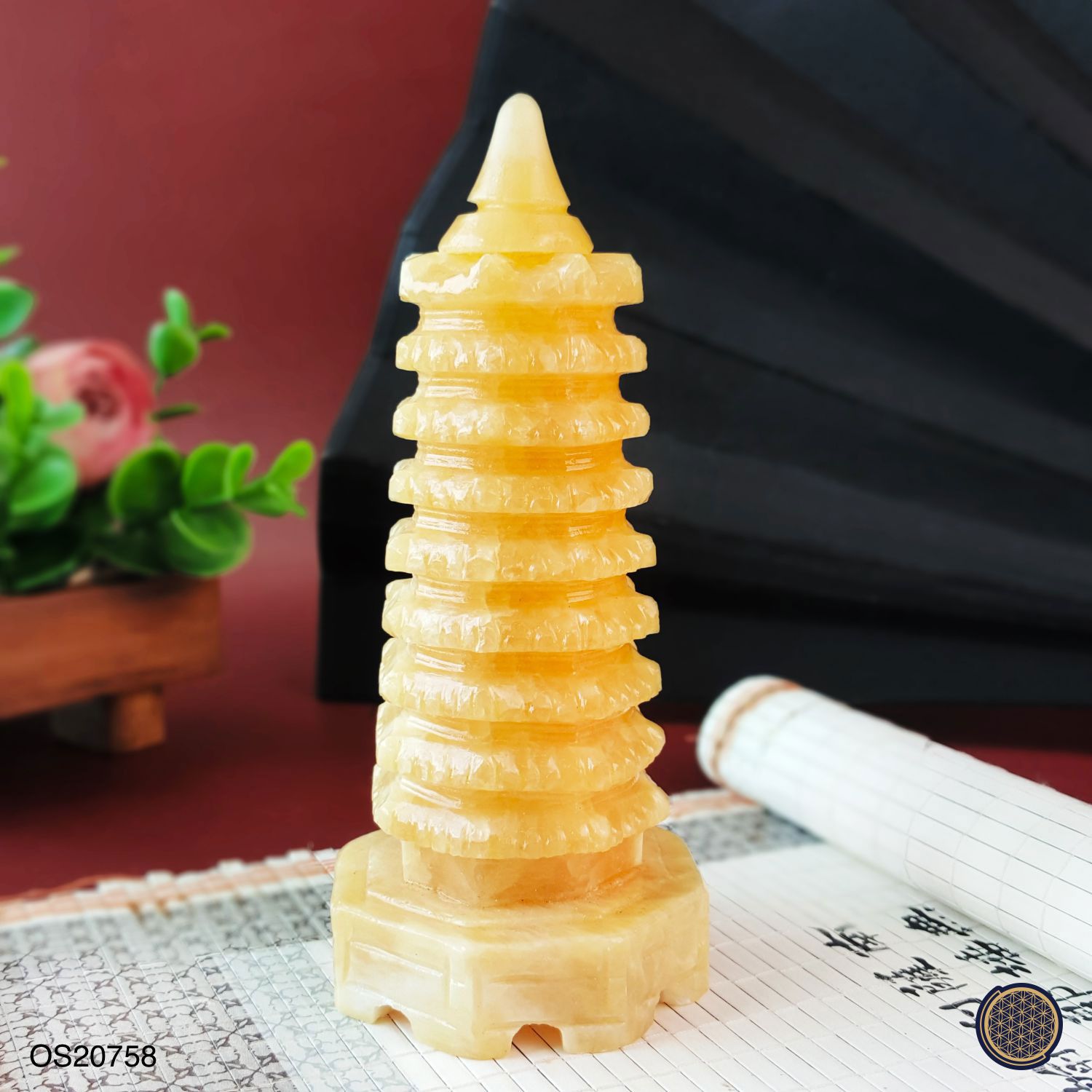 130mm Yellow Jasper Pagoda