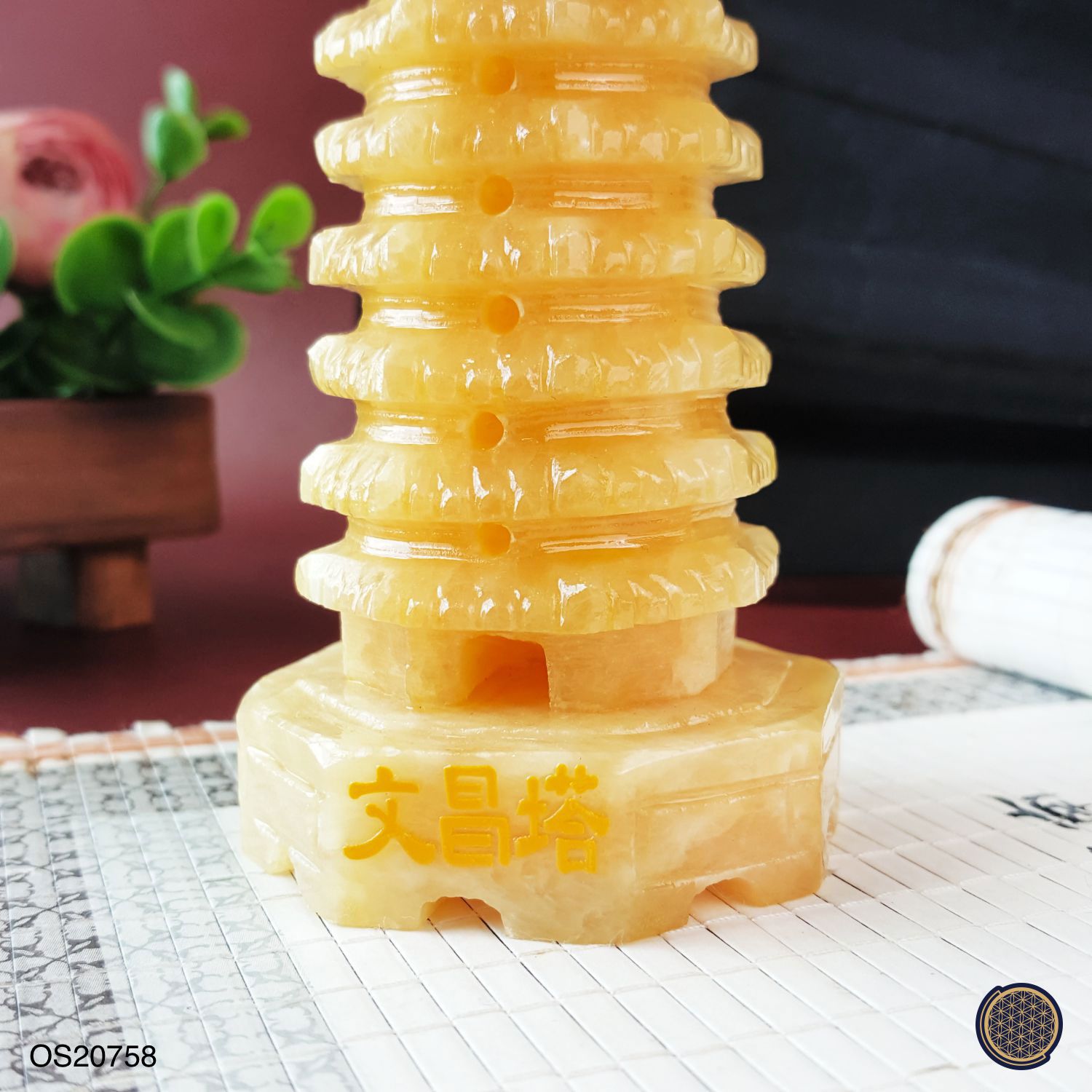 130mm Yellow Jasper Pagoda