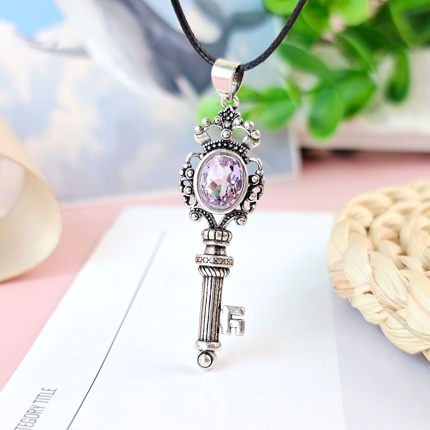 Amethyst Key Pendant