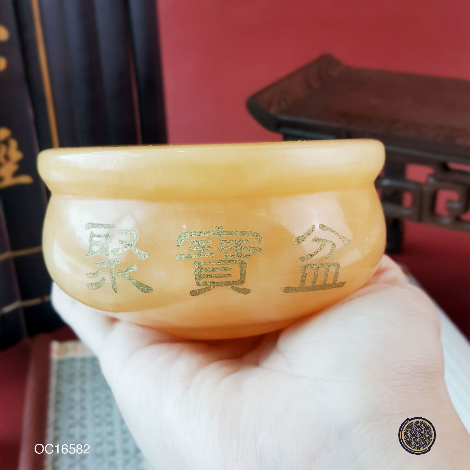 Yellow Jasper Treasure Basin With 10Pcs Yuan Bao (10CM） 