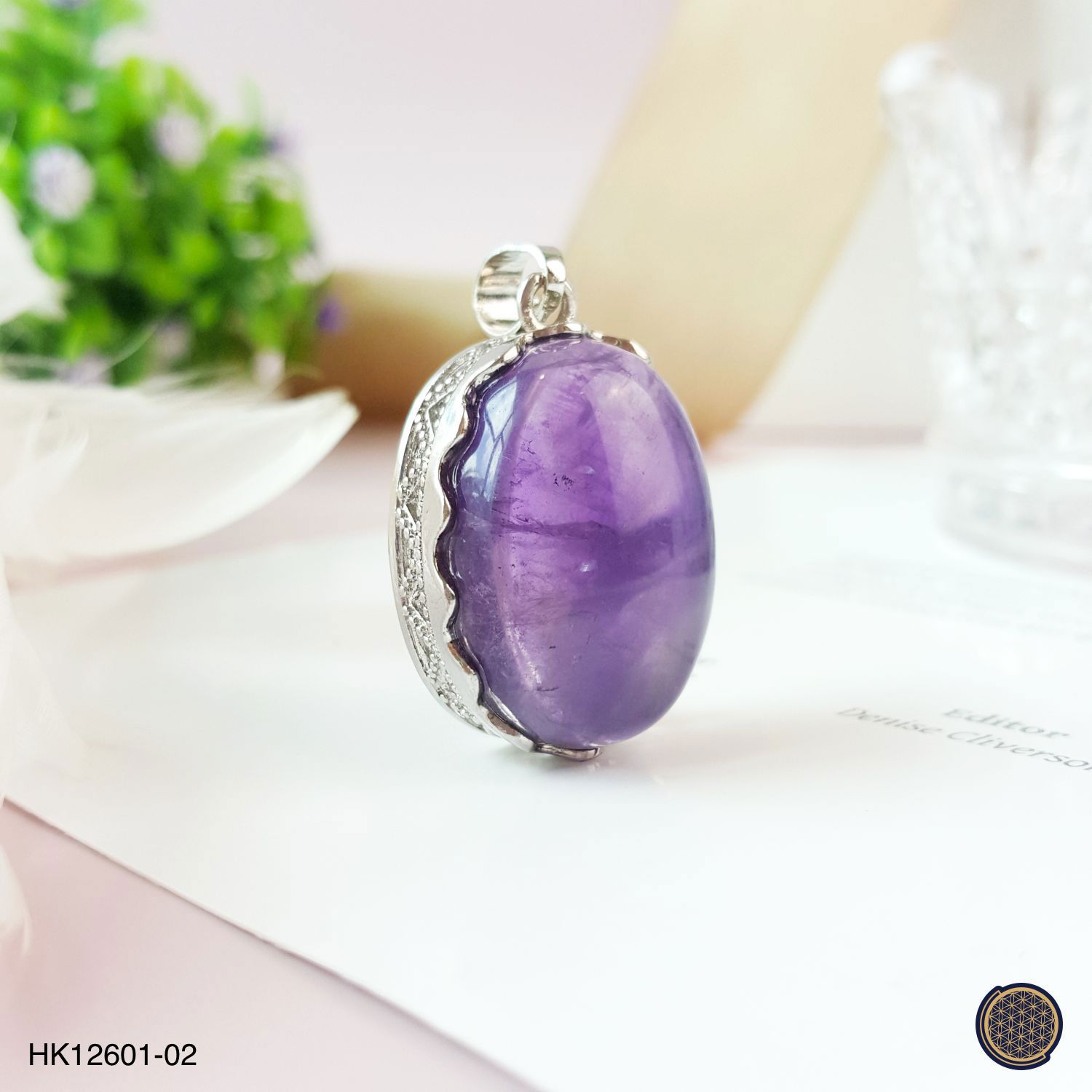 20mm x 27mm Amethyst Oval Shape Pendant