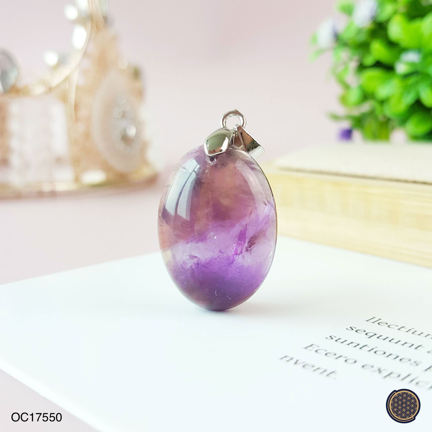 18mm x 25mm Amethyst Oval Shape Pendant