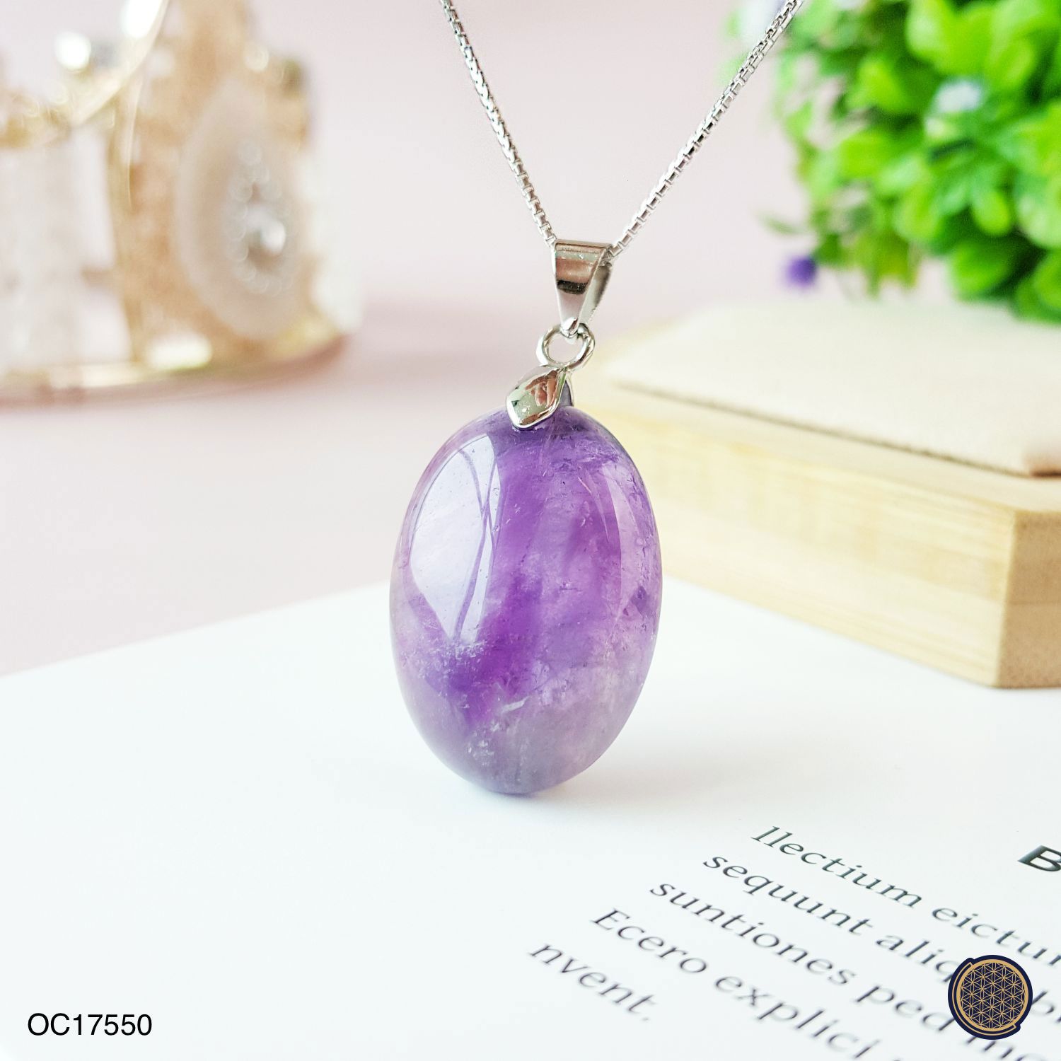 18mm x 25mm Amethyst Oval Shape Pendant