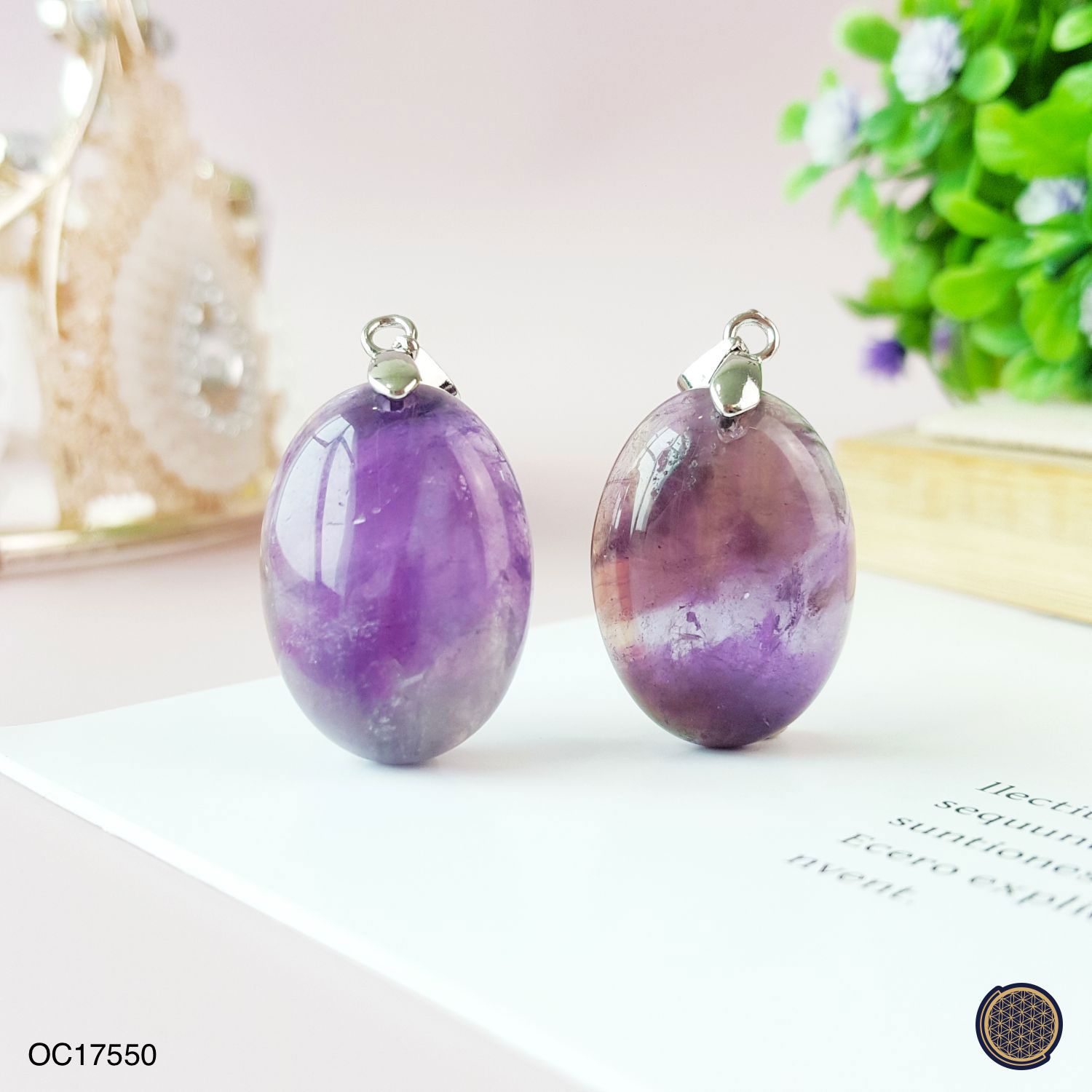 18mm x 25mm Amethyst Oval Shape Pendant